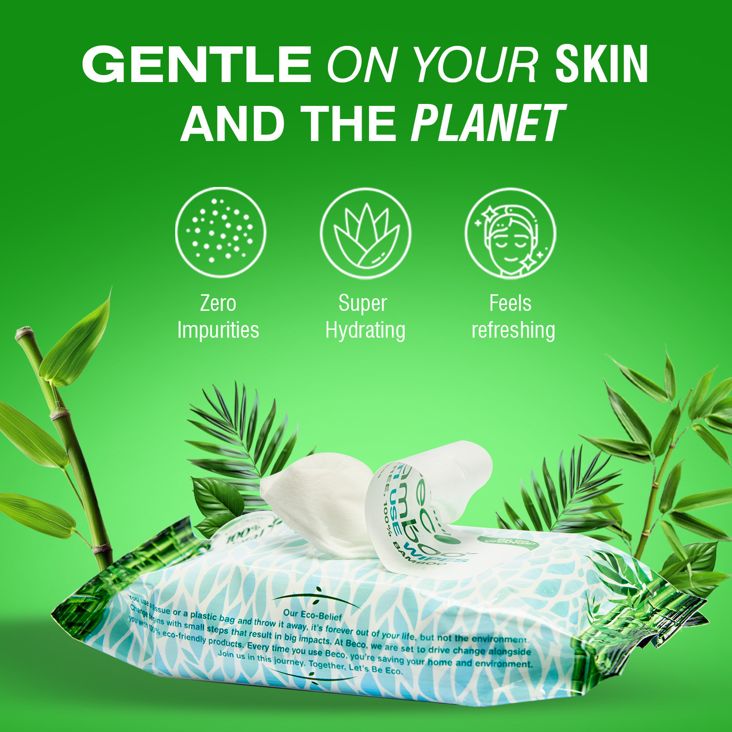 Image of Beco Bamboo Aloe Vera Wet Wipes, 25 Pulls Each, 100% Natural & Eco-Friendly