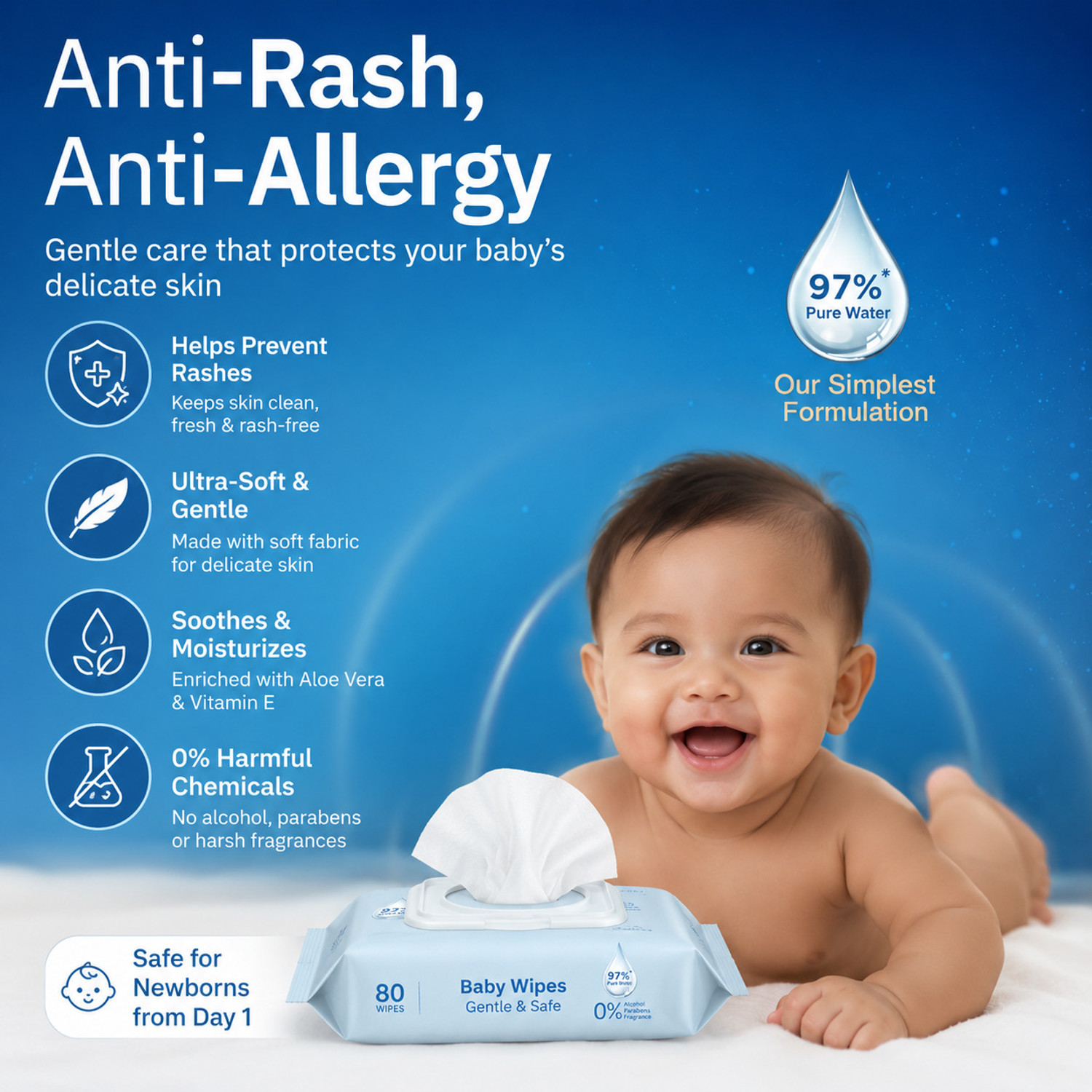 Image of Foreign Formula PREMIUM GENTLE BABY WET WIPES