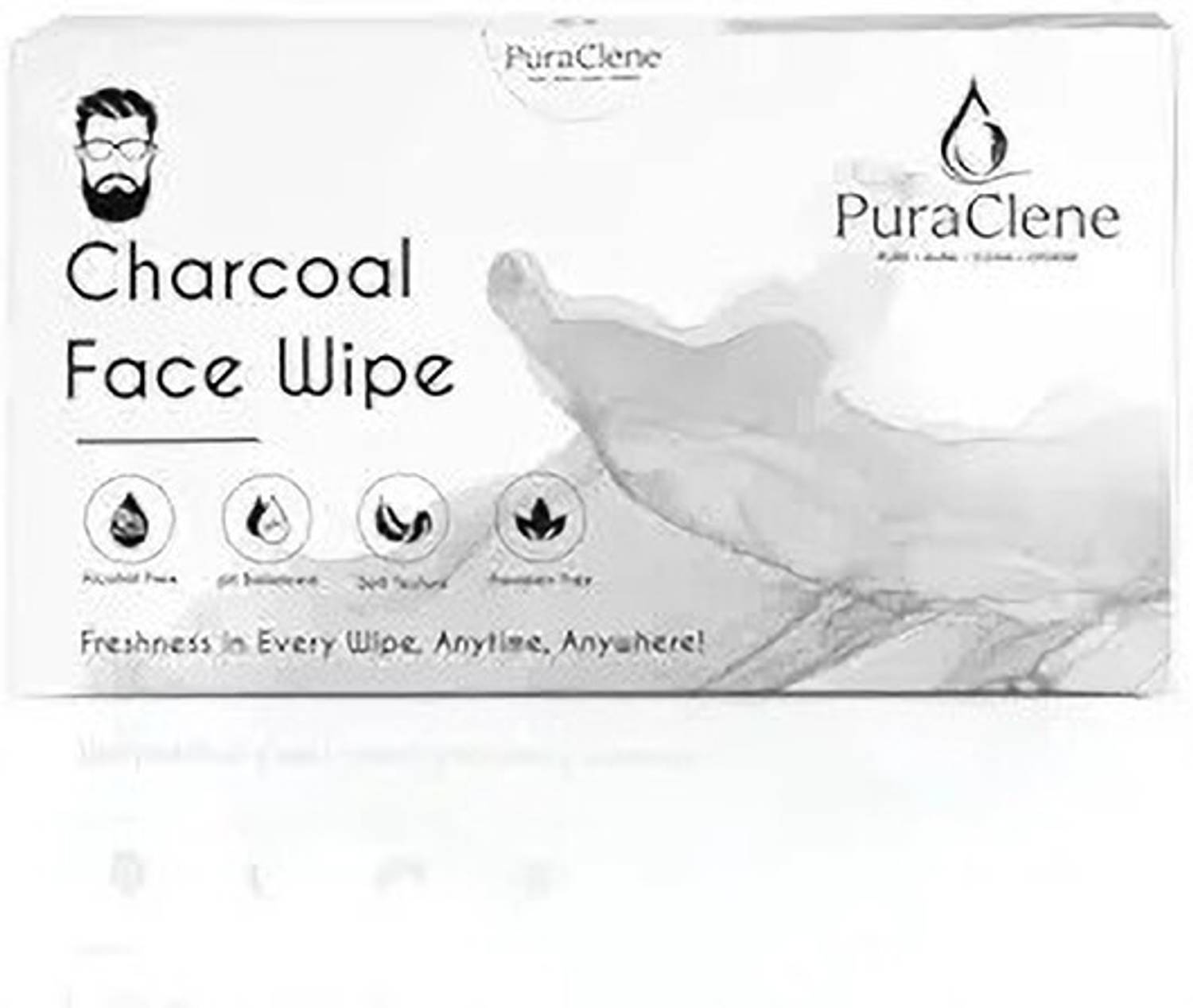 puraclene Charcoal Face Wipe, Alcohol-Free, pH Balanced, Paraben-