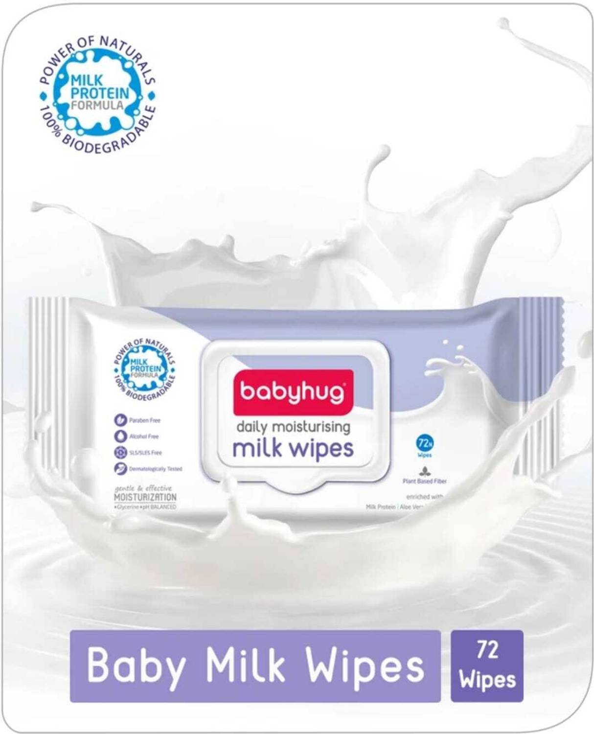 babyhug Daily Moisturising Milk Wipes - 72 Pieces (72 Wipes)