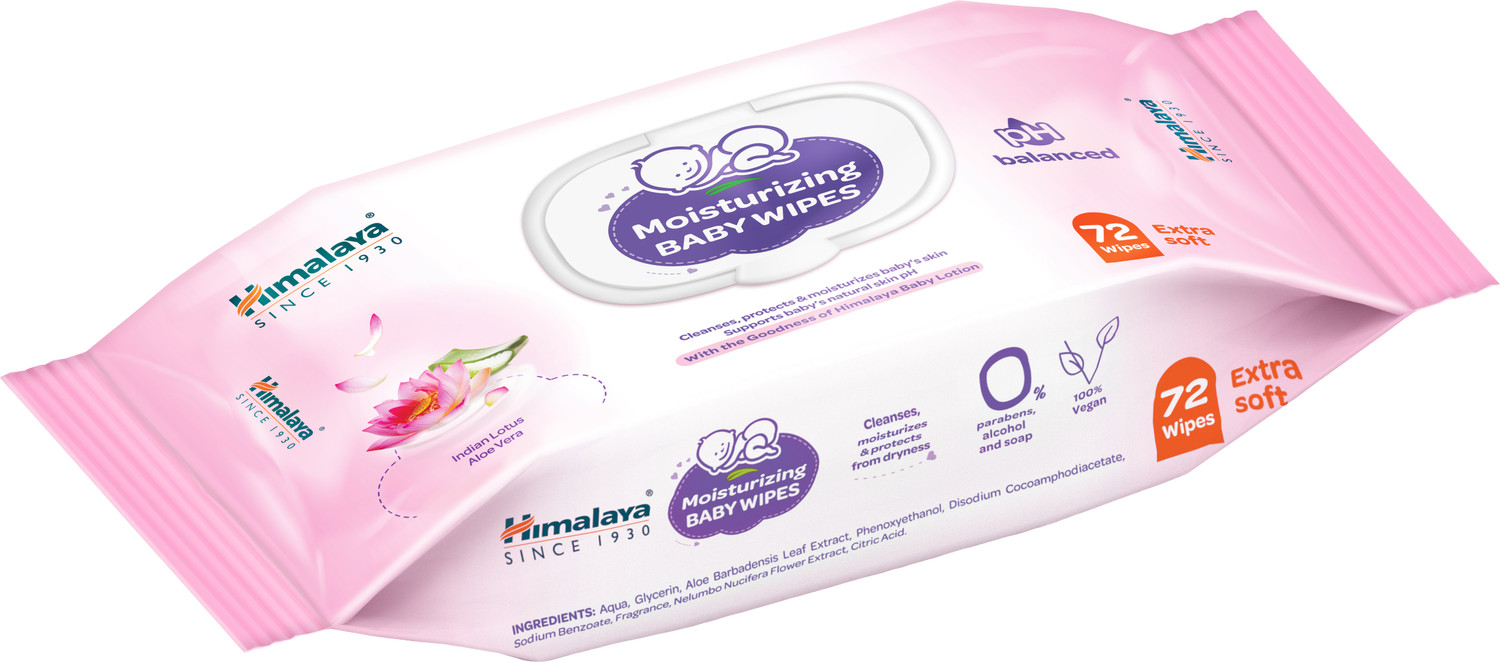 Image of HIMALAYA Moisturizing Baby Wipes - 72 Wipes (Pack of 4 - 288 Wipes)