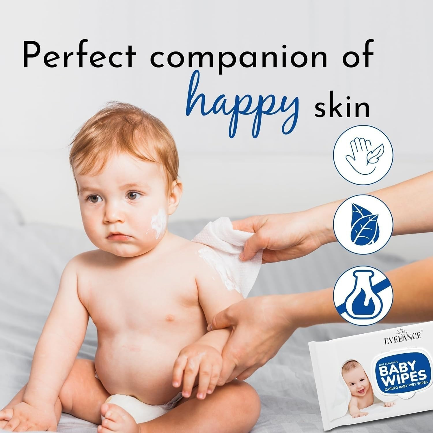 Image of EVELANCE Baby Wet Wipes With Lid Enriched With Aloe-Vera