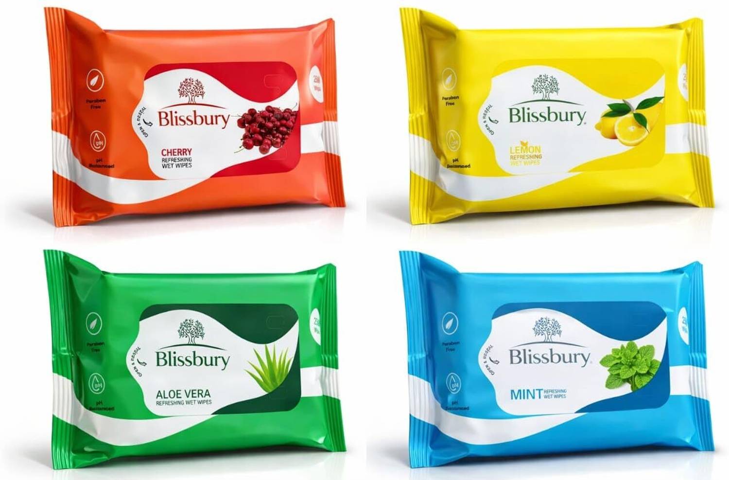 Blissbury Wet Wipes 100 Wipes, Anti-Bacterial Refreshing Adult Wet Wipes