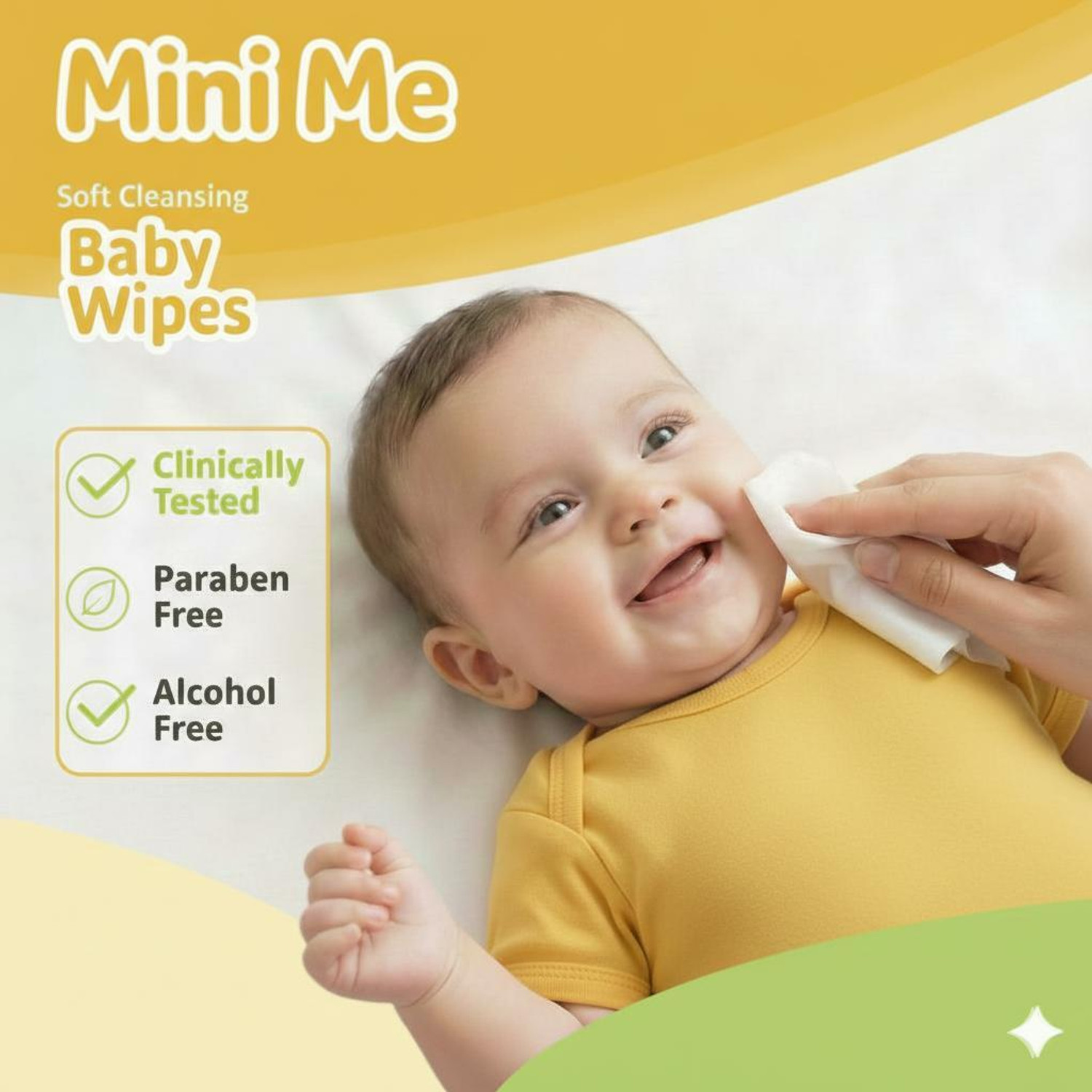 Image of MINI ME Soft Cleansing Baby Wipes with Aloe Vera & Vitamin E -72 Wipes Pack Of 5
