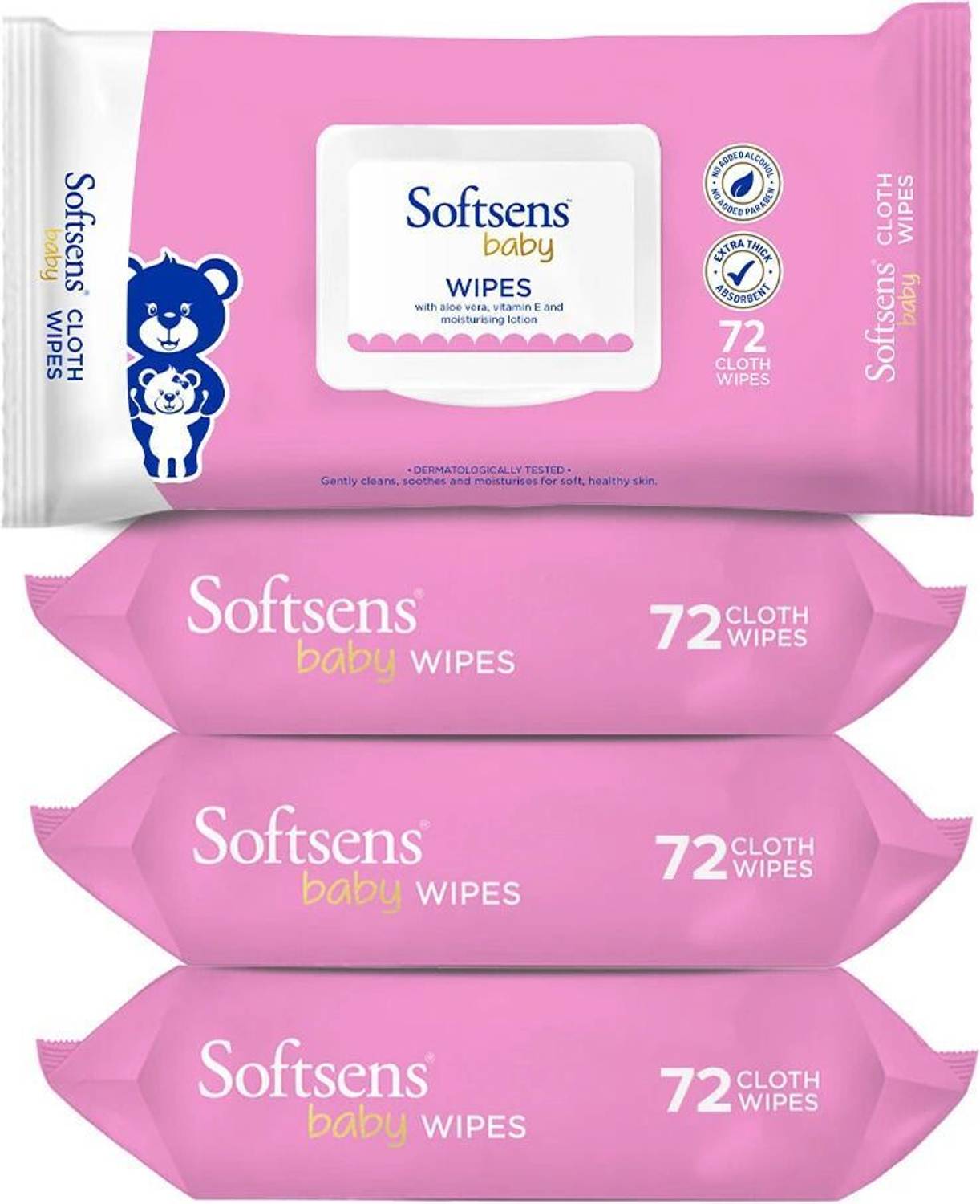Softsens Baby Wipes With Aloe Vera & Moisturising Lotion (288 Wip