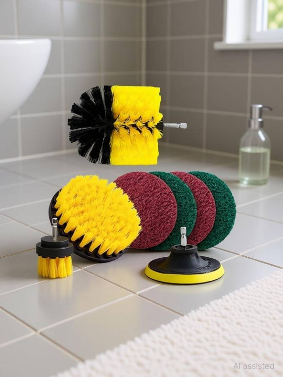 AASONS 8 Pc Drill Brush Set,Power Scrubber Cleaning Tool Kit,All Purpose 1/4" Hex shank Cordless Cleaning Brush