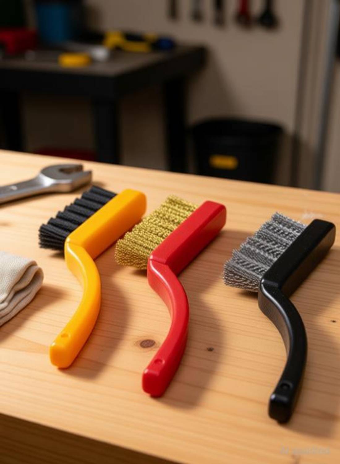 Buyer Choice Gas Cleaning Brush Tool Kit Wire Brush Set Brass Nylon Stainless Steel Bristles Handle Scratch Brush