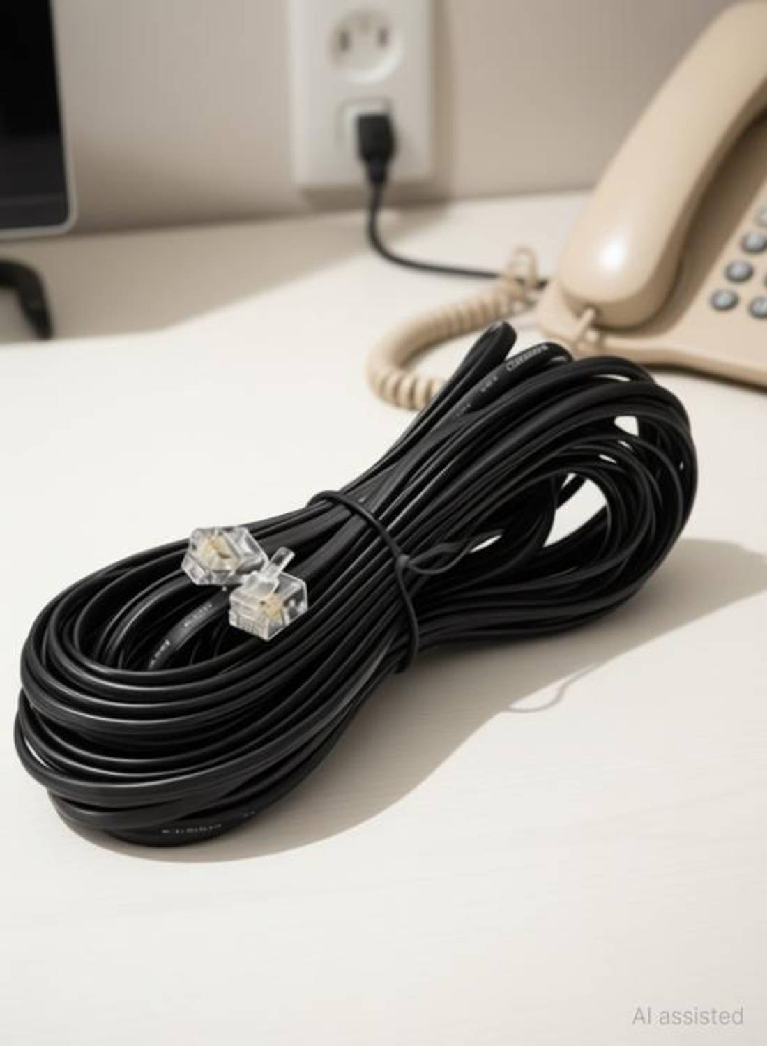 99Gems 10 METERS Landline Telephone Cable with BOTH END RJ11 Plug Wire Connector