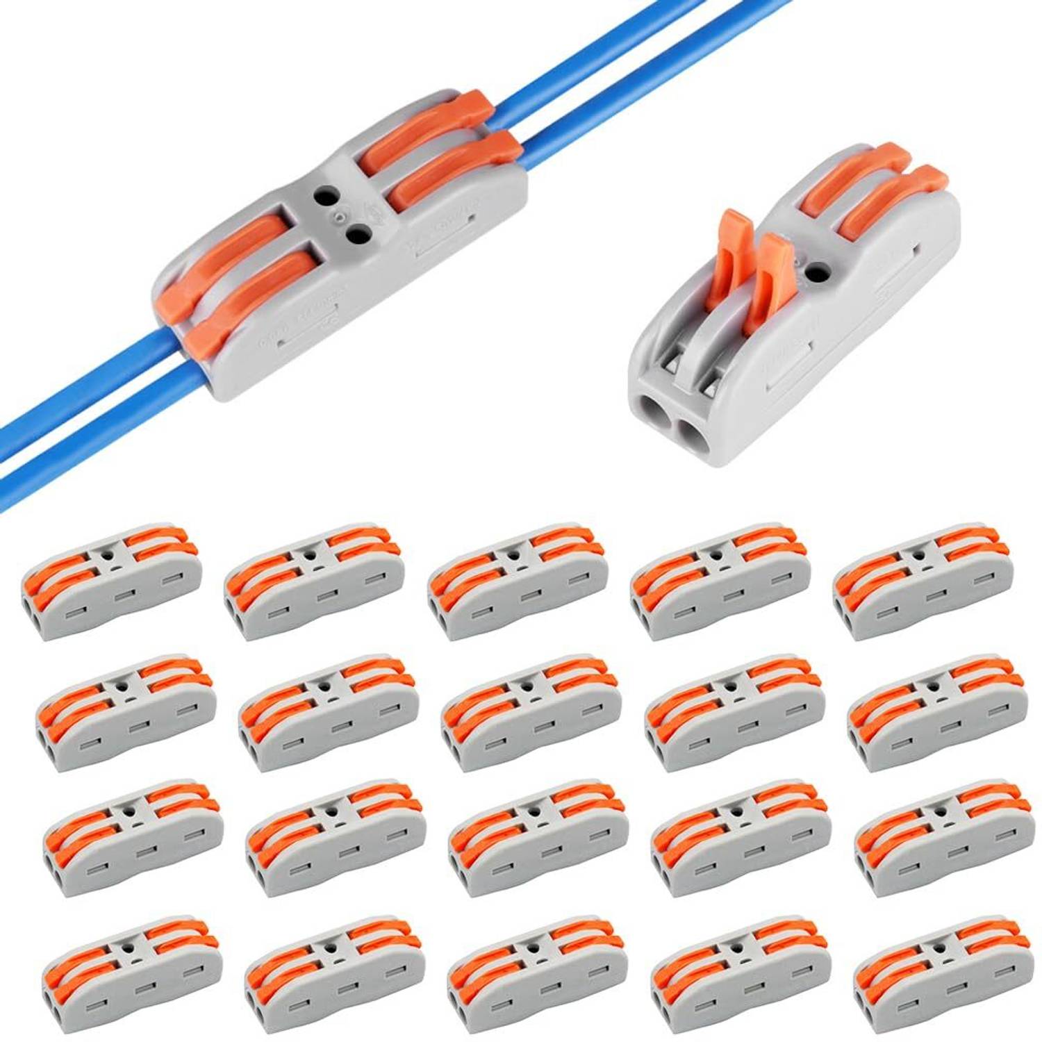 BBBIKINI 2 Circuit Inline Splices With Control Lever, Compact Splicing Jointer 5 Pcs B Lever Nut Wire Connector B Wire Connector