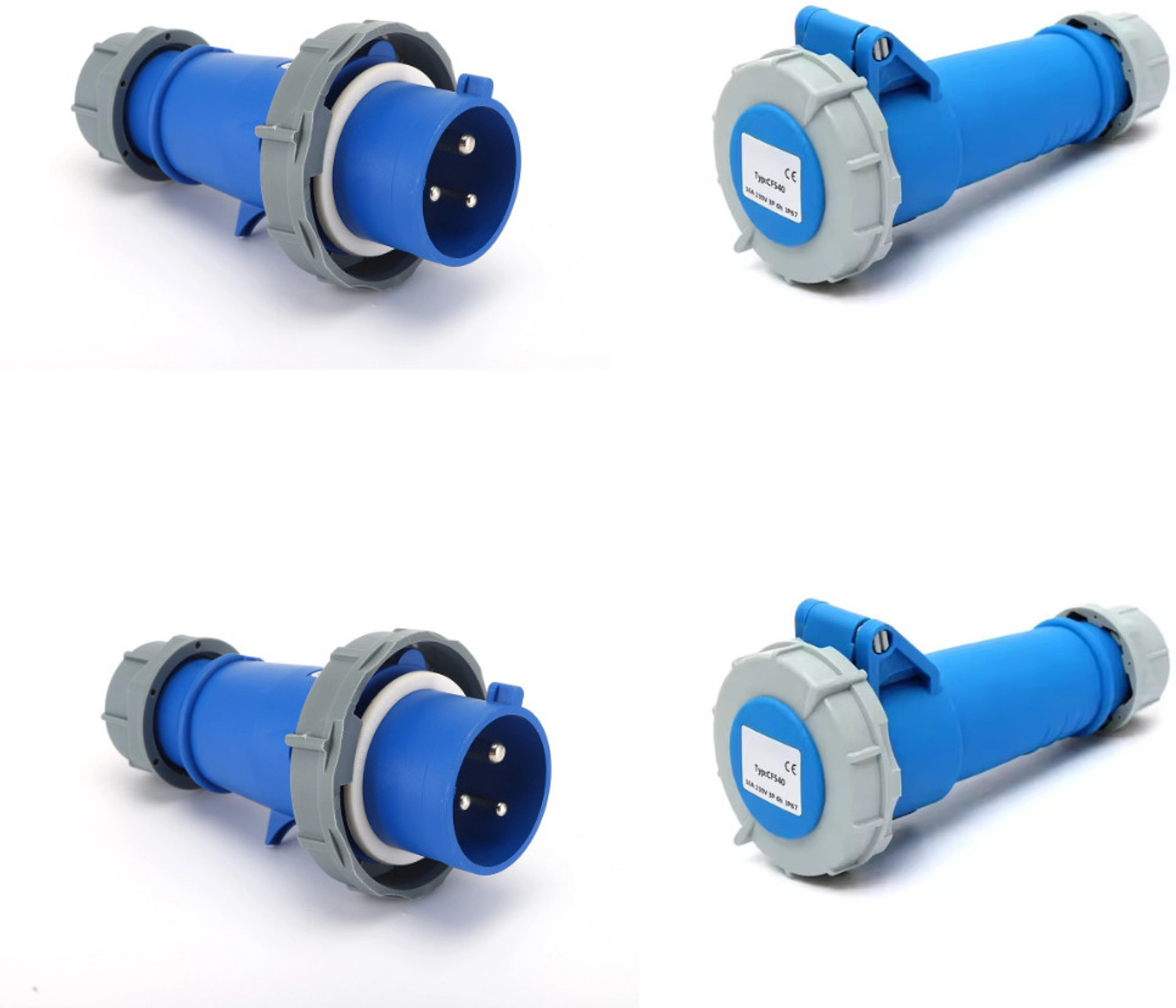 Image of DECENT AIR SYSTEM Industrial Waterproof Power Outlet IP67 415V 16A 3Pin Male and Female 2Pair Industrial Plug Socket Wire Connector