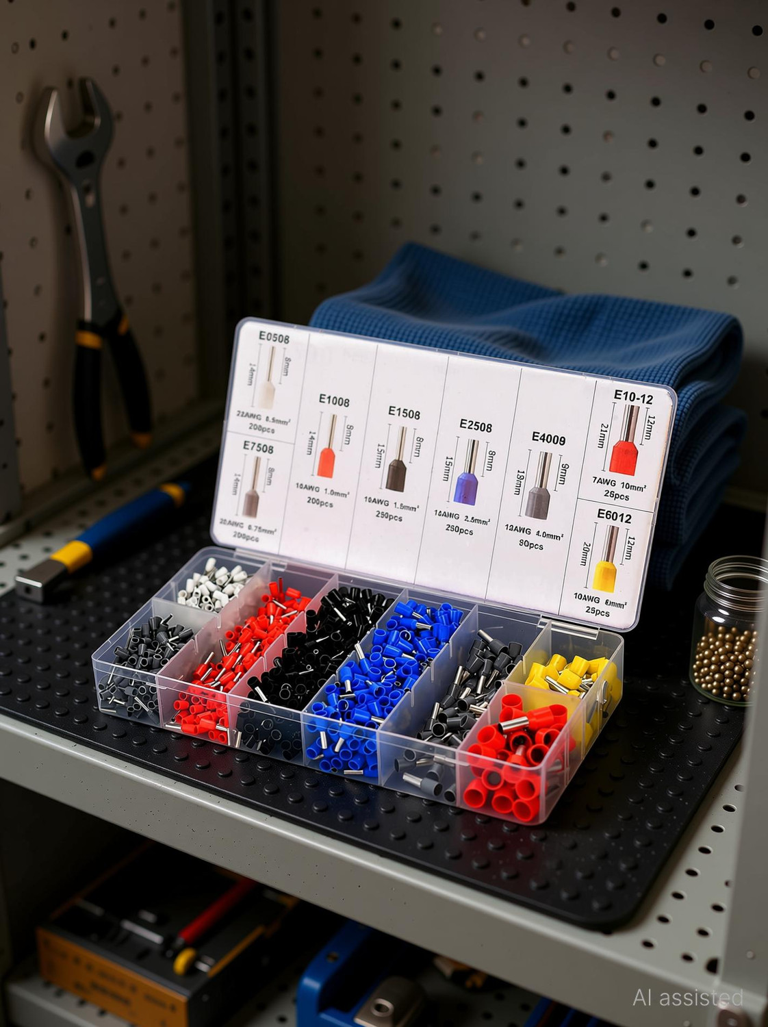 Image of SHUBHPETAL 1200PCS 6 Colors 8 Sizes VE Terminal Electrical /Electronic Wire Connectors pin Electrical /Electronic Wire Connectors pin Wire Connector