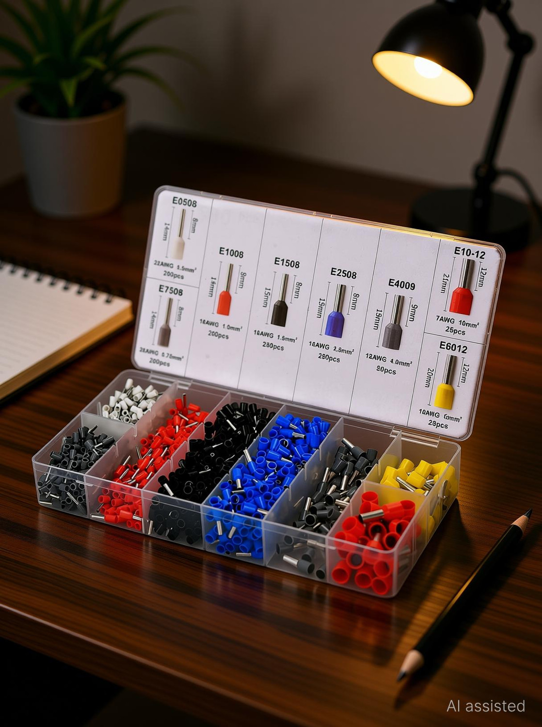 Image of Calldrishe 1200PCS Terminal Wire Crimping Tool Kit Ferrules & Crimper kit Manual Wire Crimper Wire Connector
