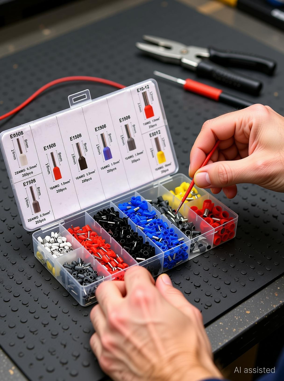 Image of Calldrishe 1200PCS Terminal Wire Crimping Tool Kit Ferrules & Crimper kit Manual Wire Crimper Wire Connector