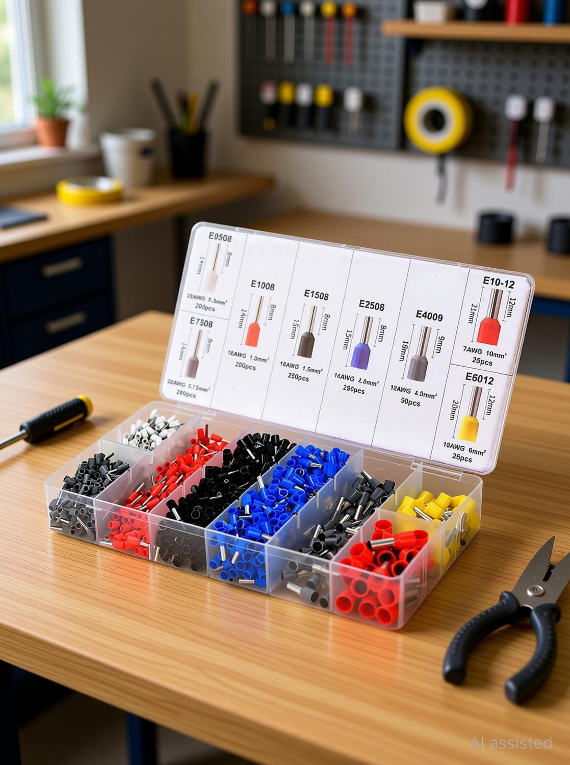 Image of Calldrishe 1200PCS Terminal Wire Crimping Tool Kit Ferrules & Crimper kit Manual Wire Crimper Wire Connector