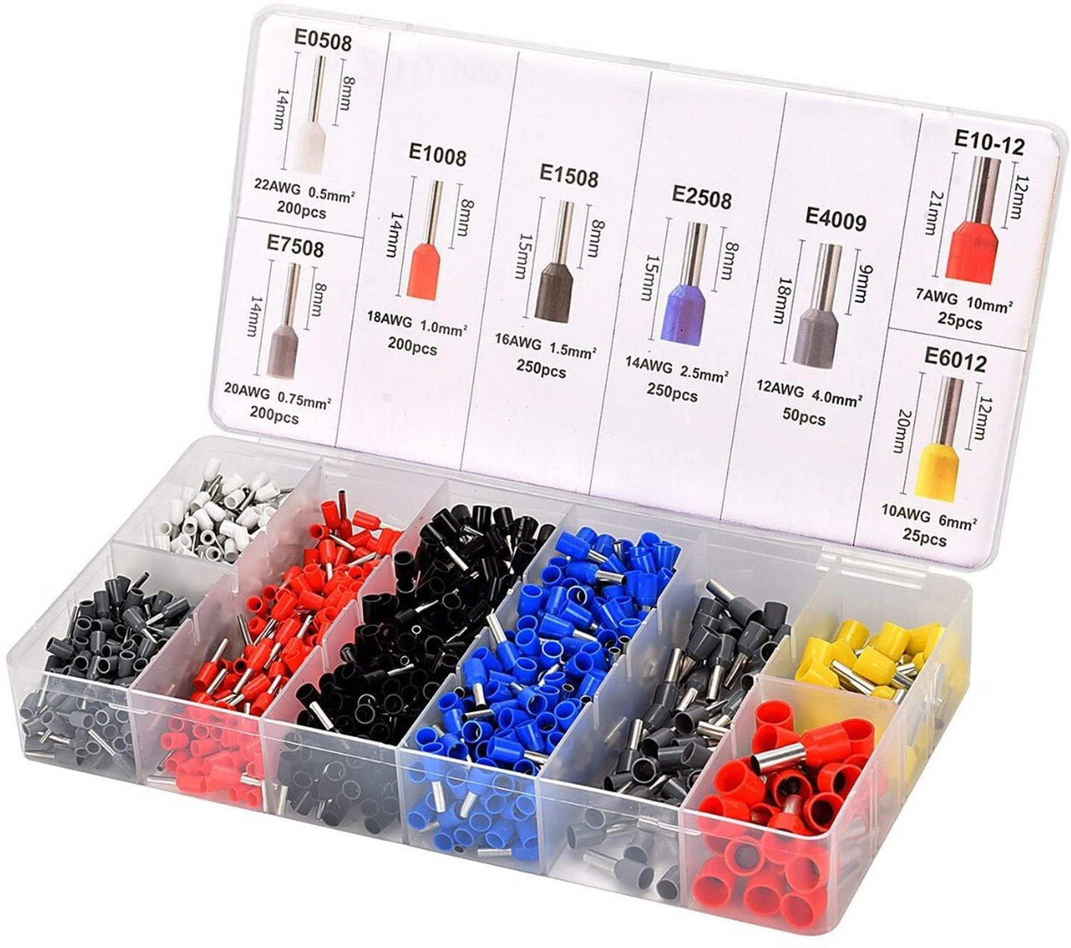 Image of Calldrishe 1200PCS Terminal Wire Crimping Tool Kit Ferrules & Crimper kit Manual Wire Crimper Wire Connector
