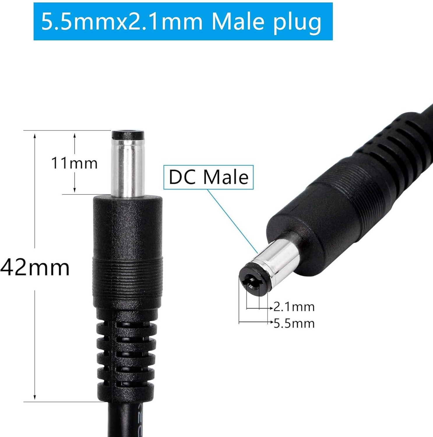 Image of TAAPSEE 1 Meter 1Pack DC Power Extension Cable,DC 5.5mm x 2.1mm Power Adapter Cable Male to Female Power Extension Cable Wire Connector