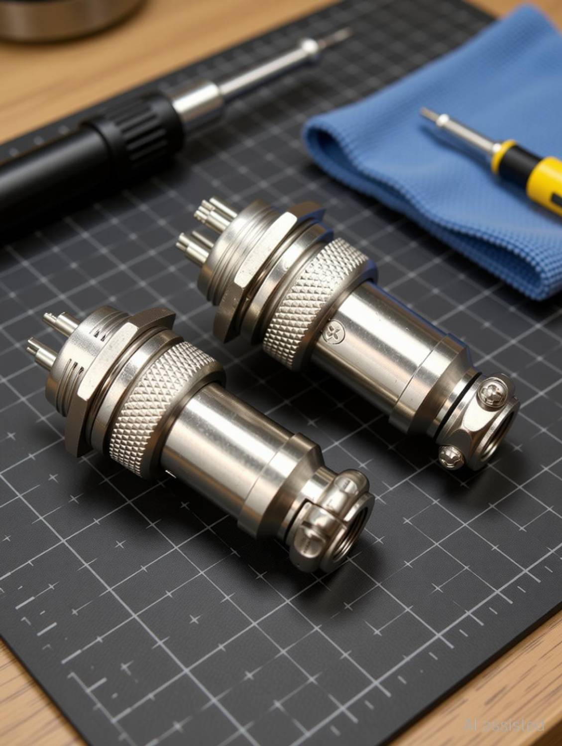 AirSoft 4 PIN Male Female Panel Metal Aviation Wire Connector Plug CNC (4pin) PAIR OF 2 MRS Wire Connector