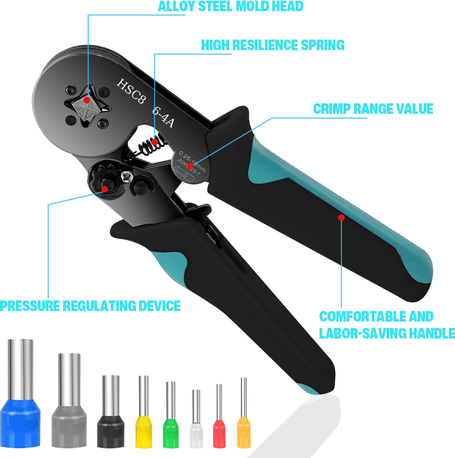 Image of Zomei Wire Crimp Connectors Kit with Wire Stripper 800 Pieces Pigtail Wire Connector