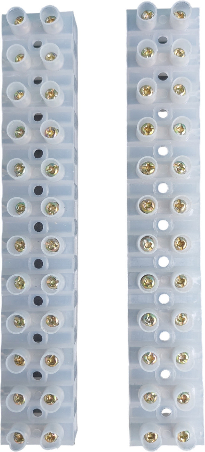 Image of Hinox Electronics H Type Terminal Strip 12 Position 10A 2 Row Screw Terminal Barrier Block Wire Connector