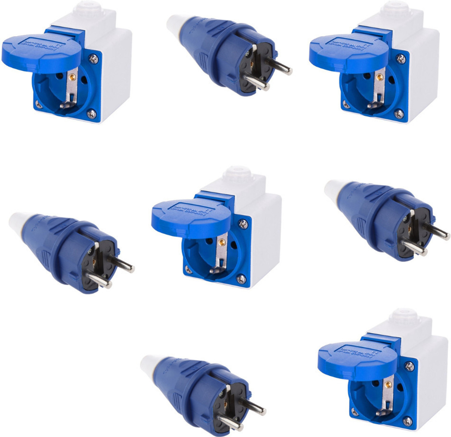 Image of DECENT AIR SYSTEM Schuko (2P+E) 16A 250V IP54 Wall Mounted Industrial Plug Socket Wire Connector