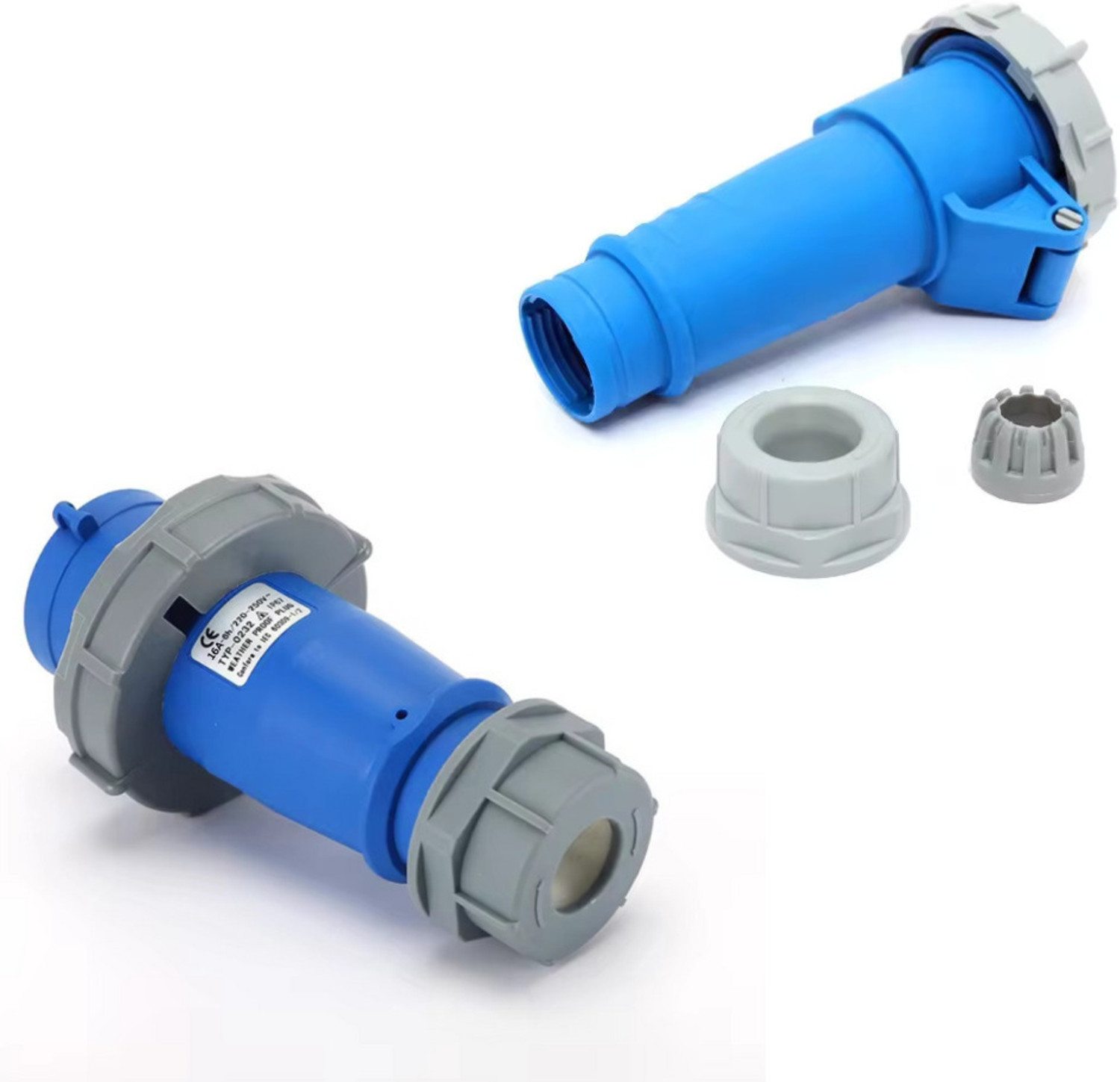 Image of DECENT AIR SYSTEM 220V-415V Male and Female Waterproof IP67 2P + E 3pin 16A 1Pair Industrial Plug Socket Wire Connector