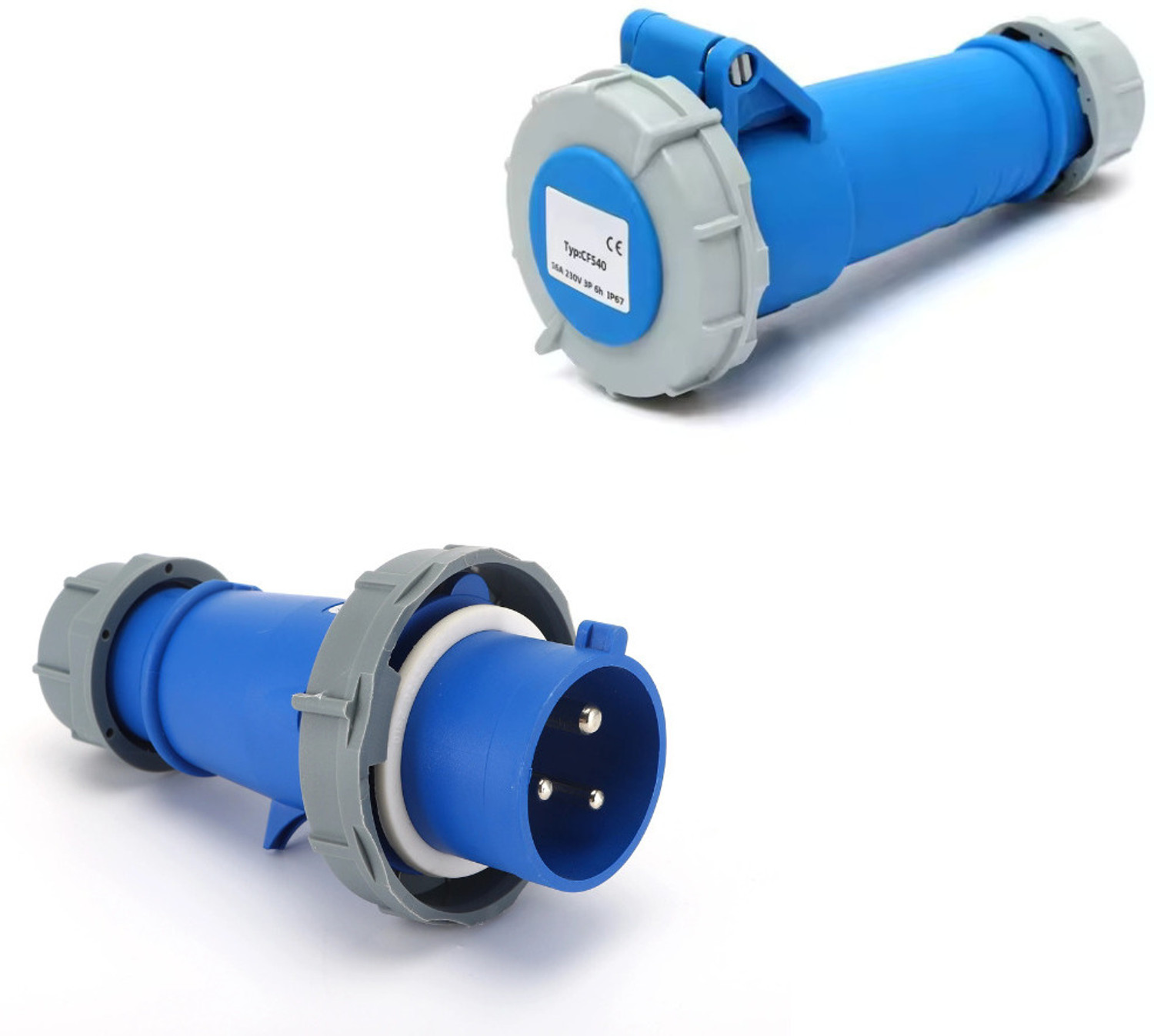 Image of DECENT AIR SYSTEM 220V-415V Male and Female Waterproof IP67 2P + E 3pin 16A 1Pair Industrial Plug Socket Wire Connector