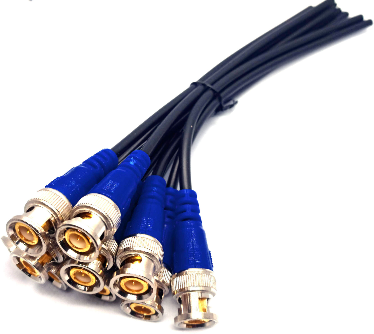 Image of TAAPSEE (20pack) 10 Pieces BNC Cable (Blue) and 10 Pieces DC Power Male (Blue) Cables for Surveillance CCTV Camera Wire Connector