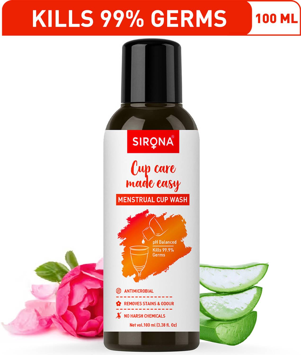 SIRONA Hygienic Menstrual Cup Wash with Rose Fragrance Intimate W