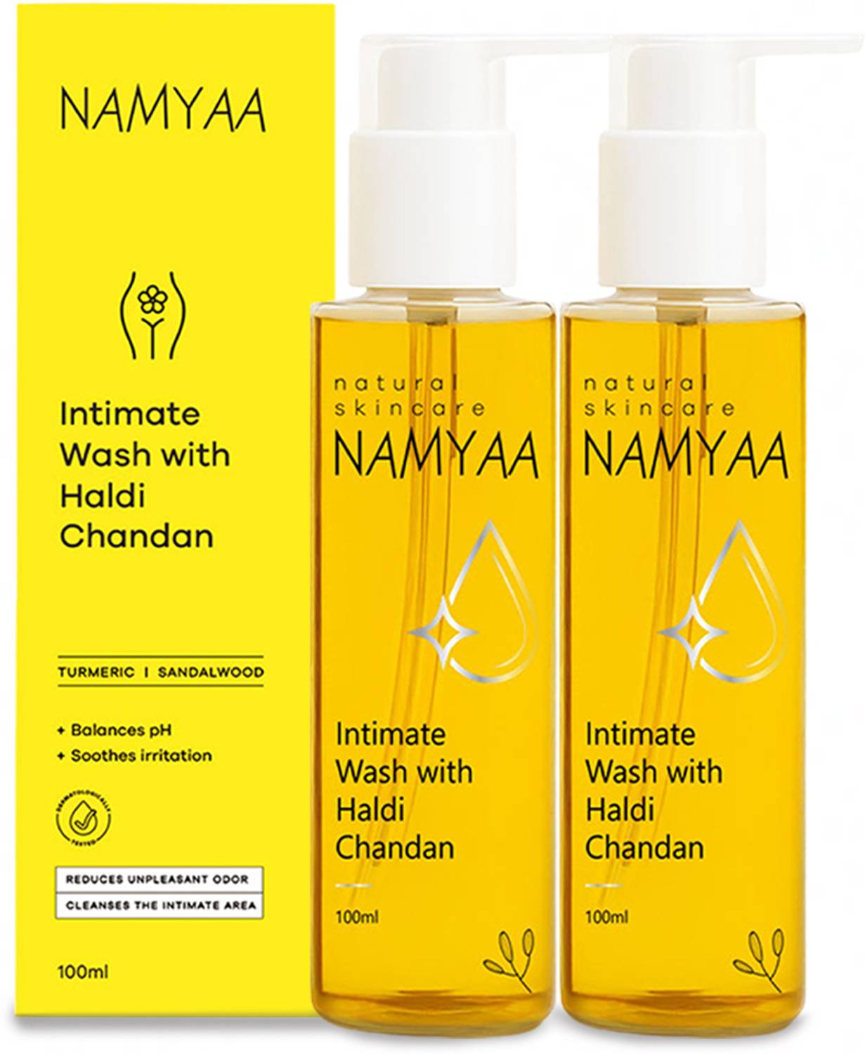 Namyaa Haldi Chandan Intimate Hygiene Wash Packof2 Goodness of Ha