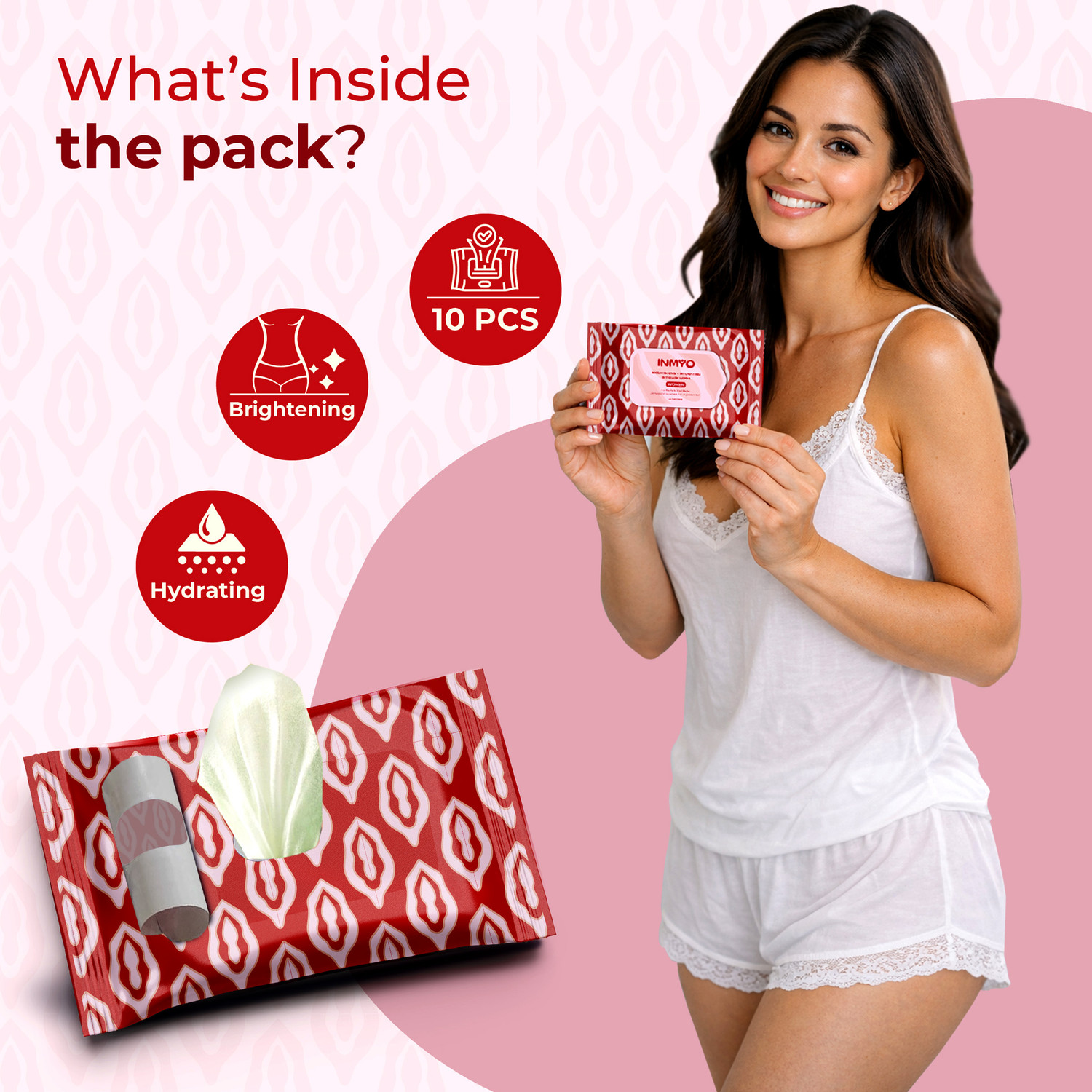 Image of INMYO Intimate Wipes for Women | Daily intimate Hygiene | pH Balanced | Alcohol-Free Intimate Wipes