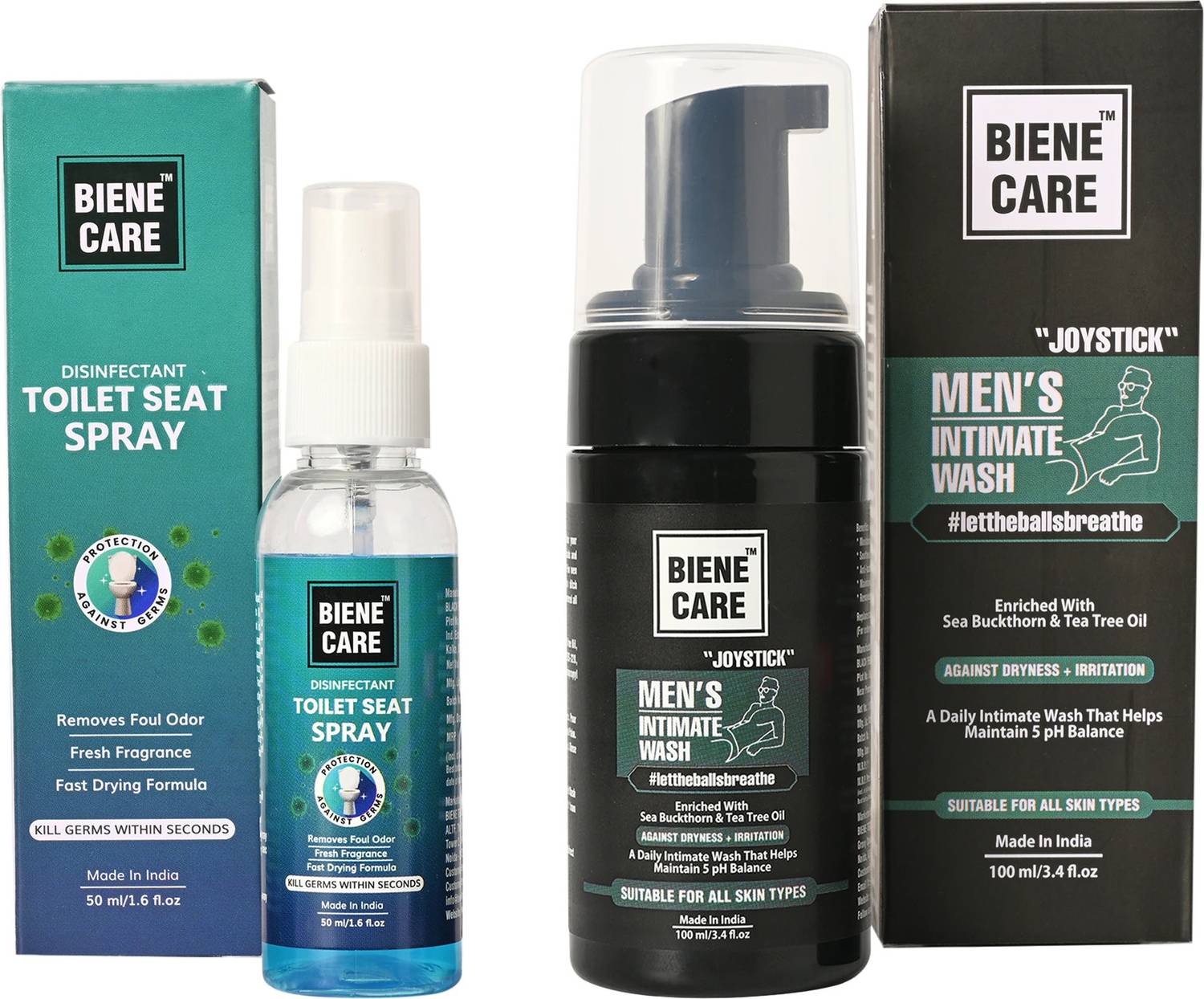 BIENE CARE Men Intimate Wash + Toilet Seat Spray with Good Fragrance and Feel Fresh Intimate Wash