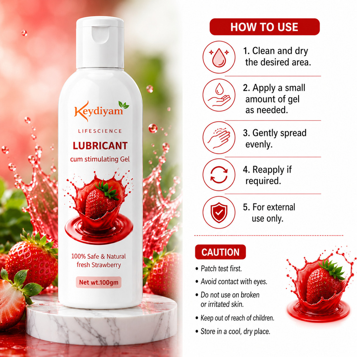 Image of keydiyam Personal Lubricant Gel (Water-Based) Lubricant (100g) Lubricant (100 g)