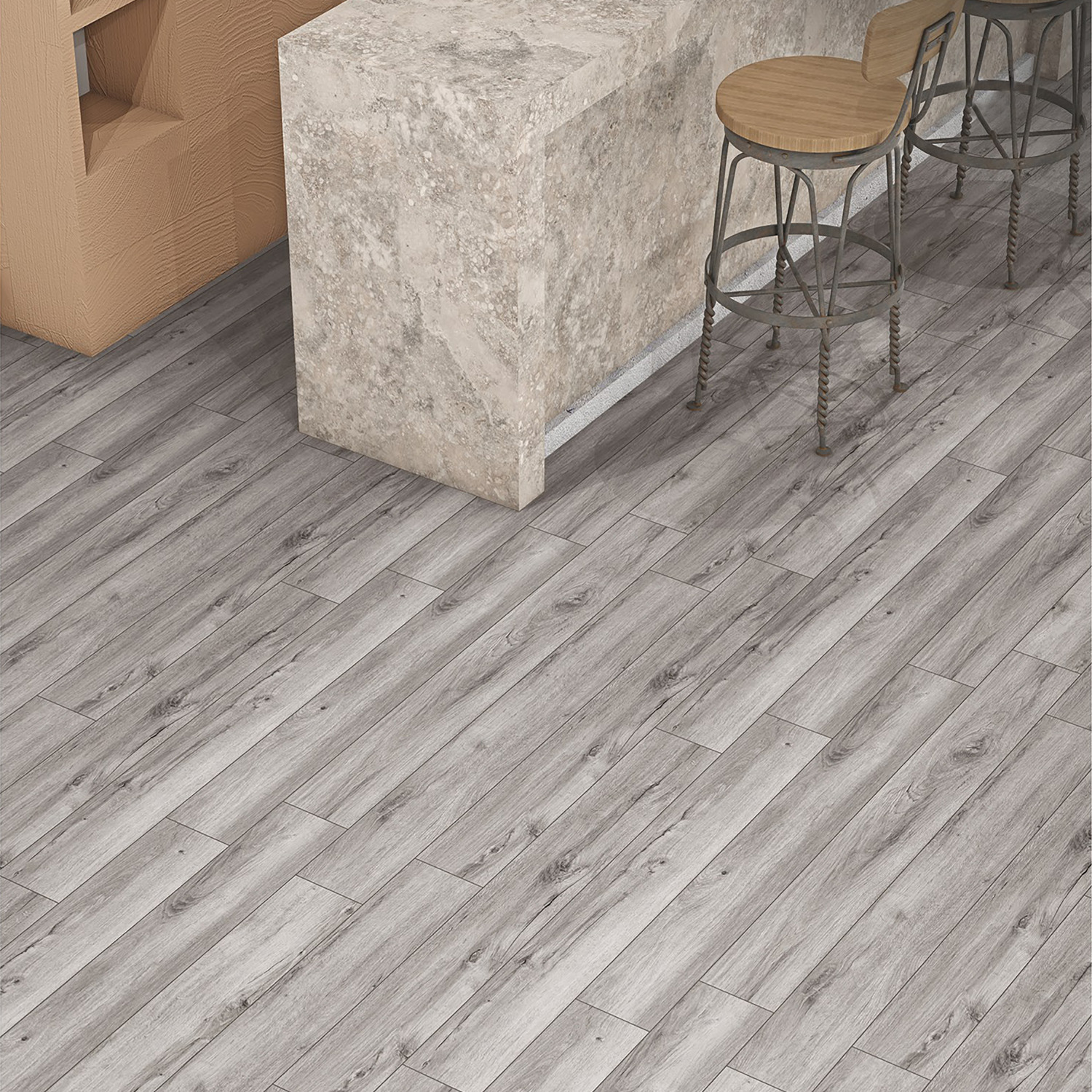 Image of Plantex 60 Square Ft /20 Tiles-SPC Tiles for Floor /Click N Lock Wooden Flooring for Home Matt Textured
