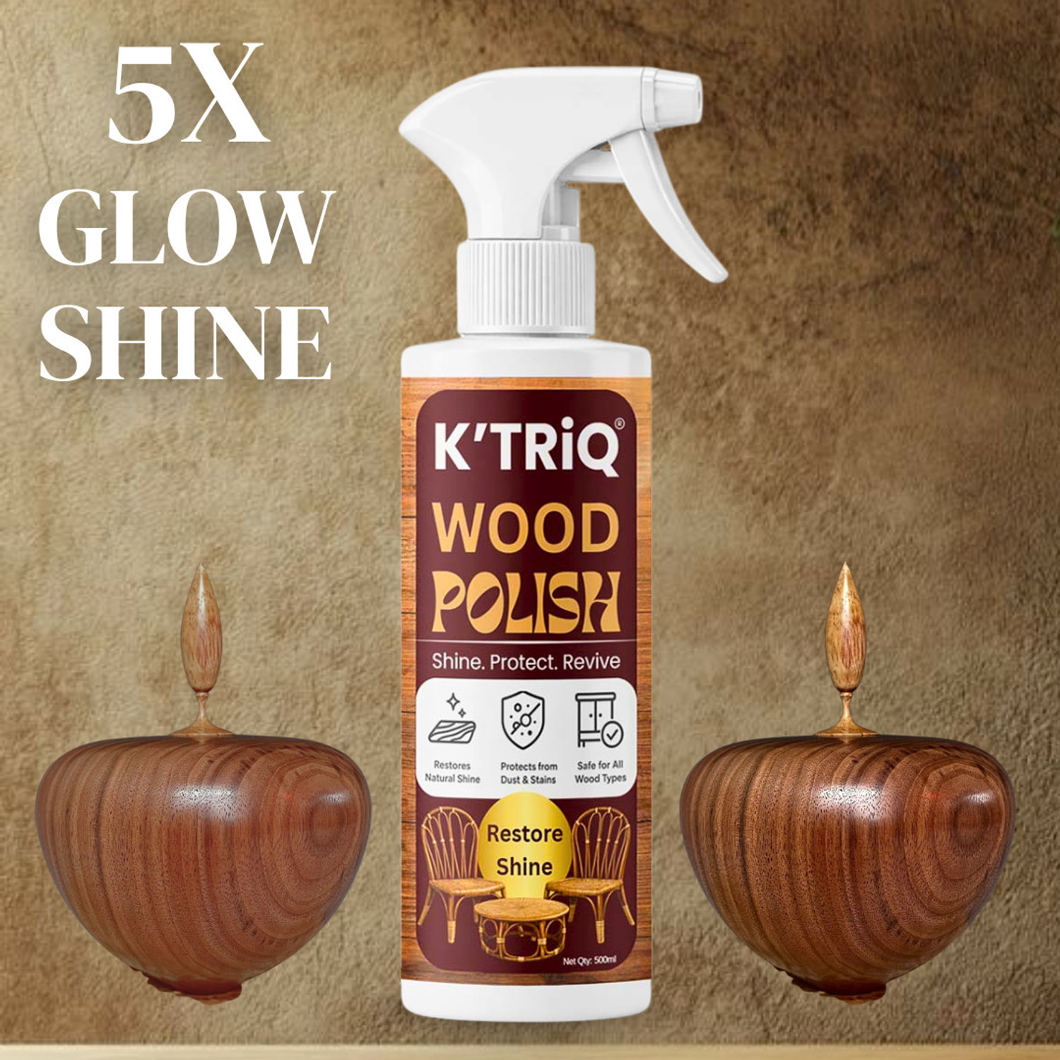 Image of K'TRiQ WOOD POLISH liquid BROWN Wood Varnish