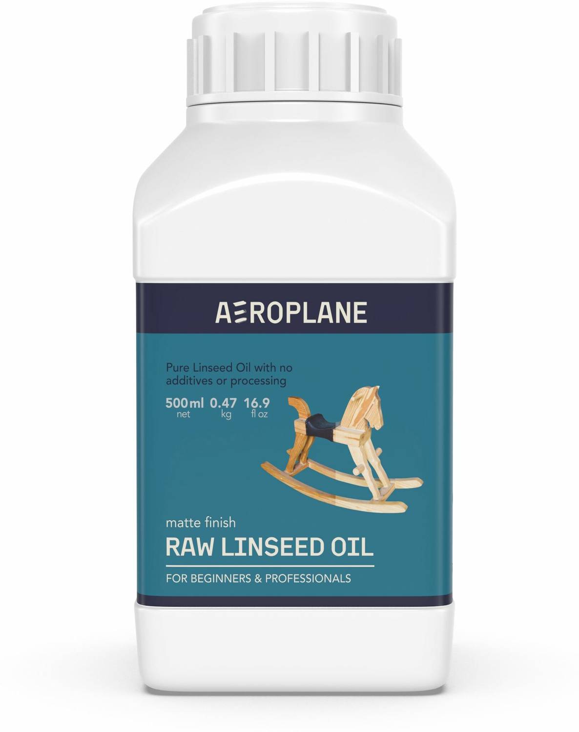 AEROPLANE Raw Linseed Oil - Used for Wood Finishing & Restoration, Sports Equipment, Wall Base Coat & Putty, Tools & Hardware - Natural Wood Varnish (500 ML) Natural Wood Finish Wood Varnish