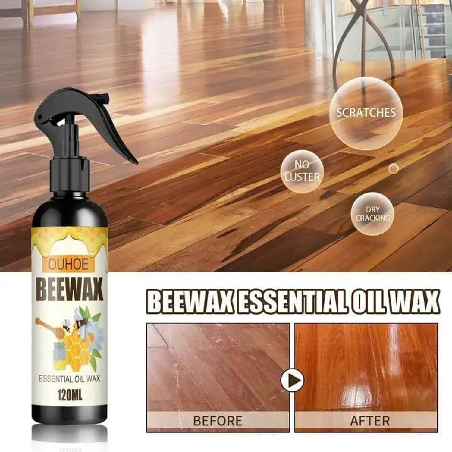 Amrut International Beeswax Furniture Polish Spray Wood Shine Wood Varnish