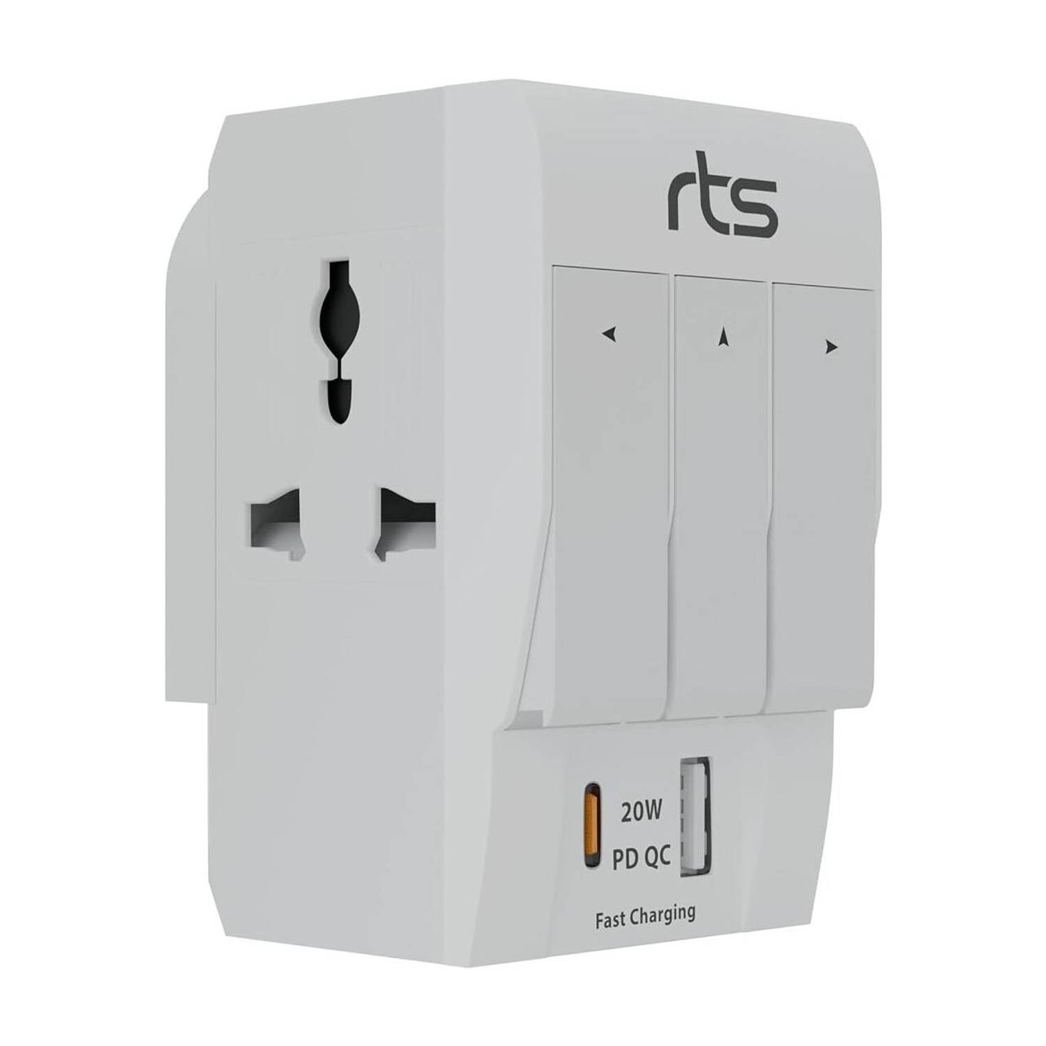 RTS SWITCH PORTABLE SIZE 3 PIN ADEPTER CHARGER Worldwide Adaptor
