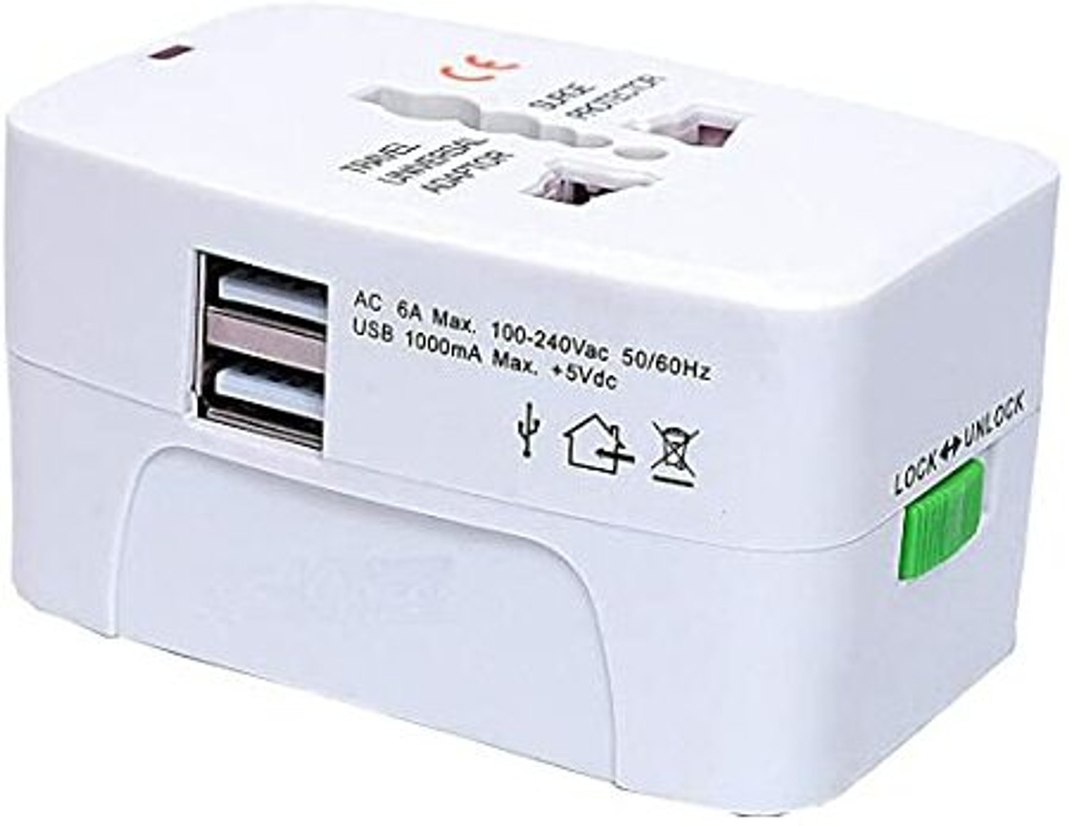Image of Rhydin All in One USB Universal Worldwide Travel Adapter Plug for Laptops, Cameras Worldwide Adaptor