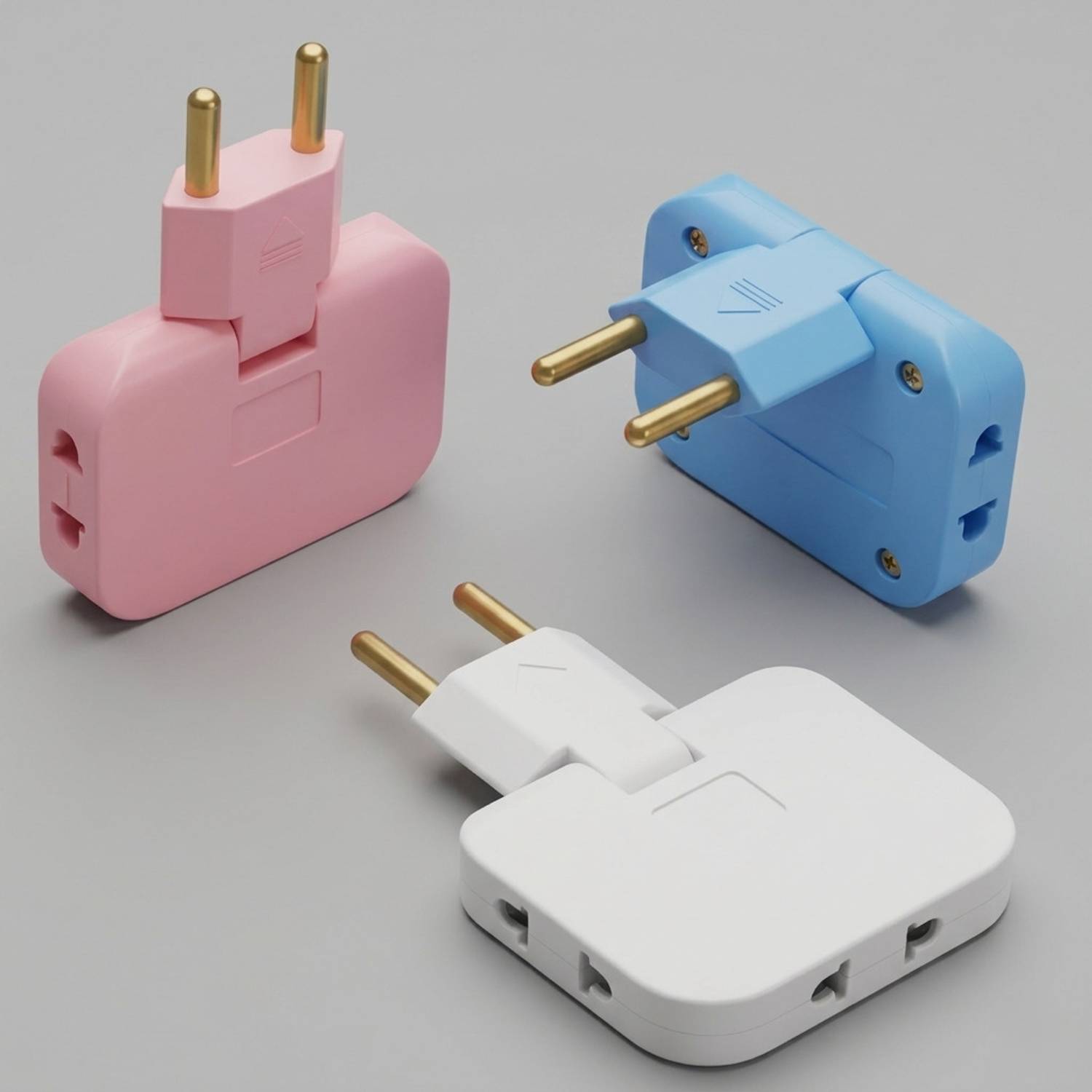 WARRIO Multiplug Adapter 3 Way, 180 Degree Rotating Socket, Electrical Wall Plug Worldwide Adaptor