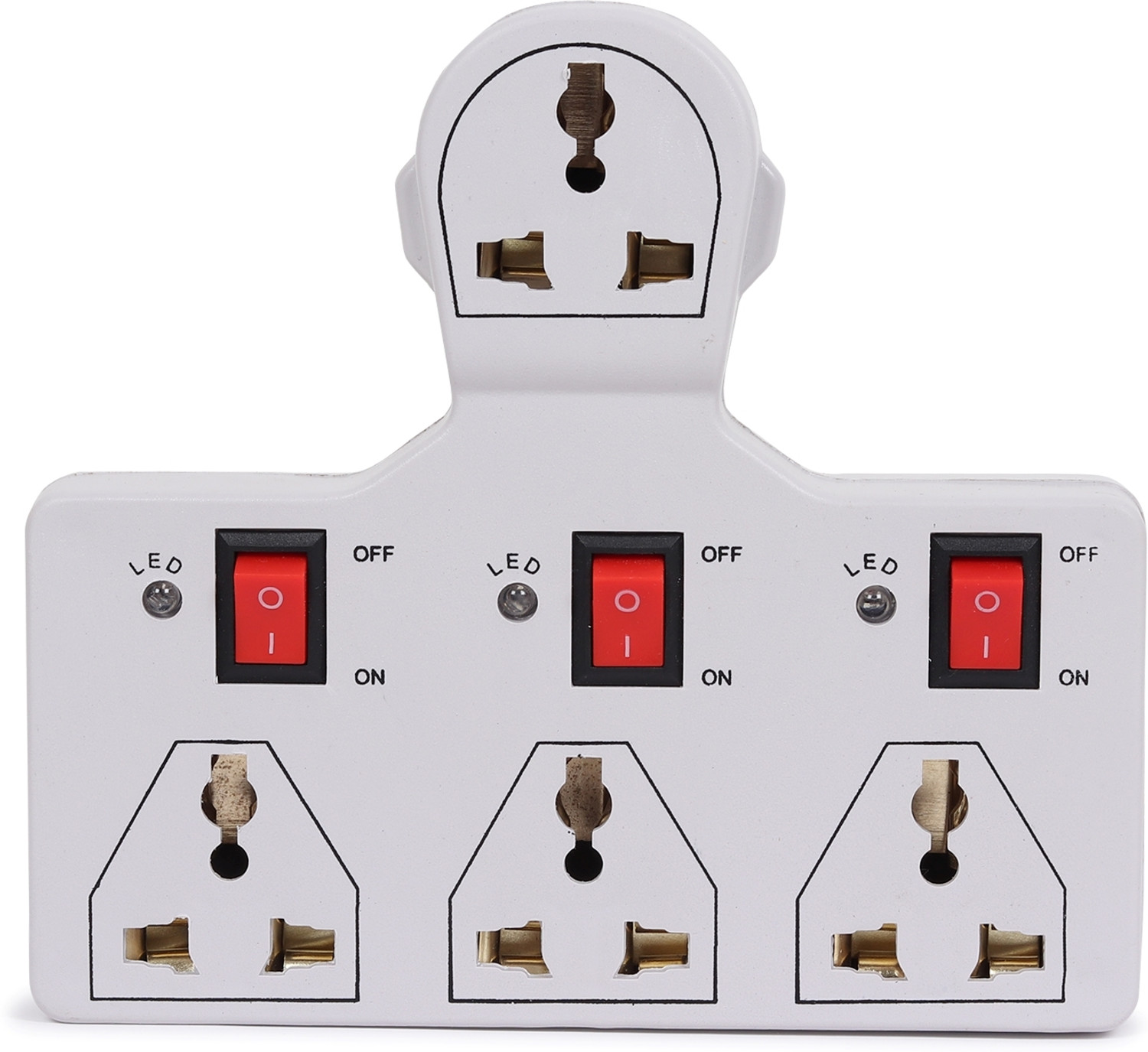 Image of DIGWAY 4 Universal Socket 3 Switch Multi Plug 6 A Three Pin Socket
