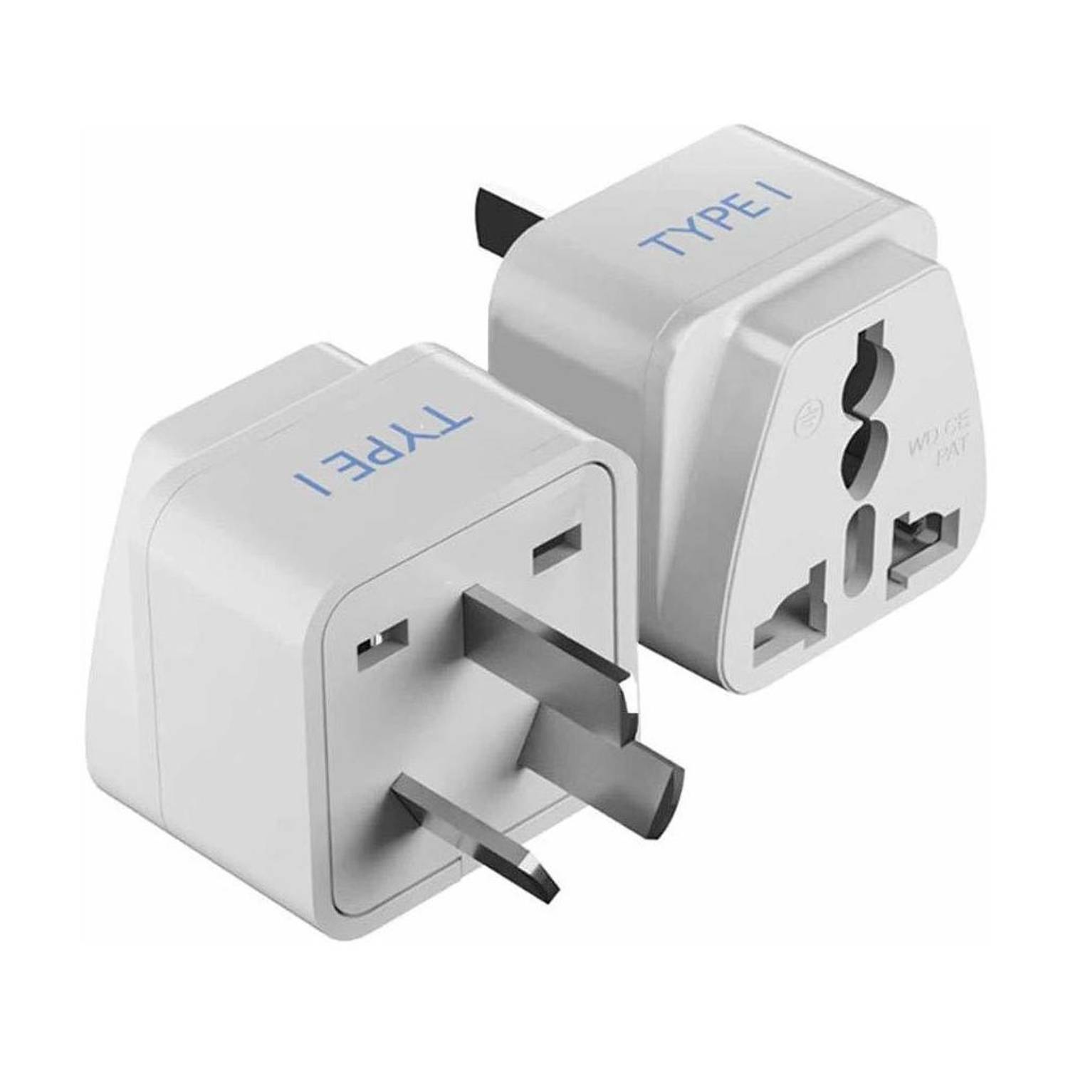 Ceptics India to Australia, China, New Zealand & More (Type I) Travel Adapter Plug - CE Certified - RoHS Compliant - 2 Pack (GP-16-2PK) Worldwide Adaptor
