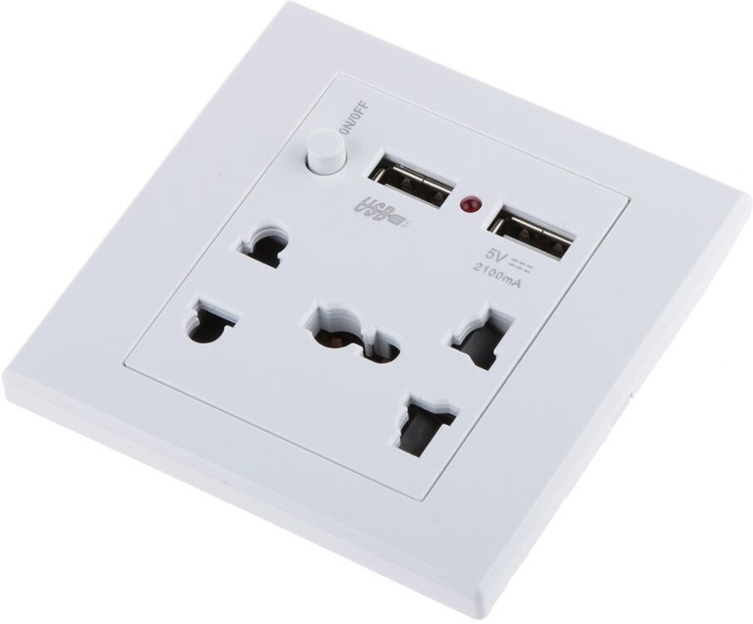 Image of SSUCA 2.1A 2 USB Wall Charger Socket 5 Outlet PowerPlug Travel Charging Port Universal Worldwide Adaptor