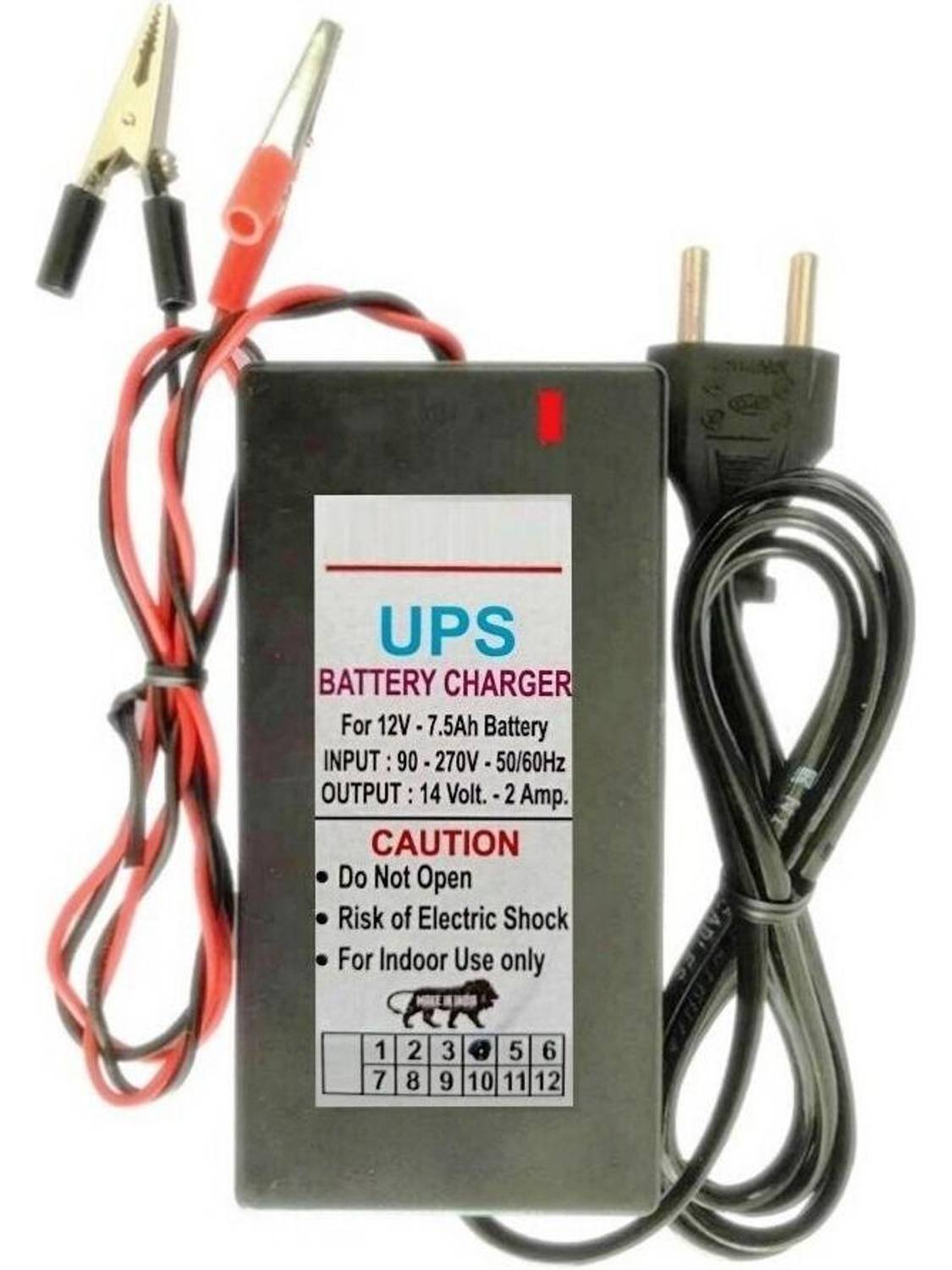 Microtech 12 Volt Battery Charger Power Supply 12V 2A Power Adaptor with Clip Bike Charger Worldwide Adaptor