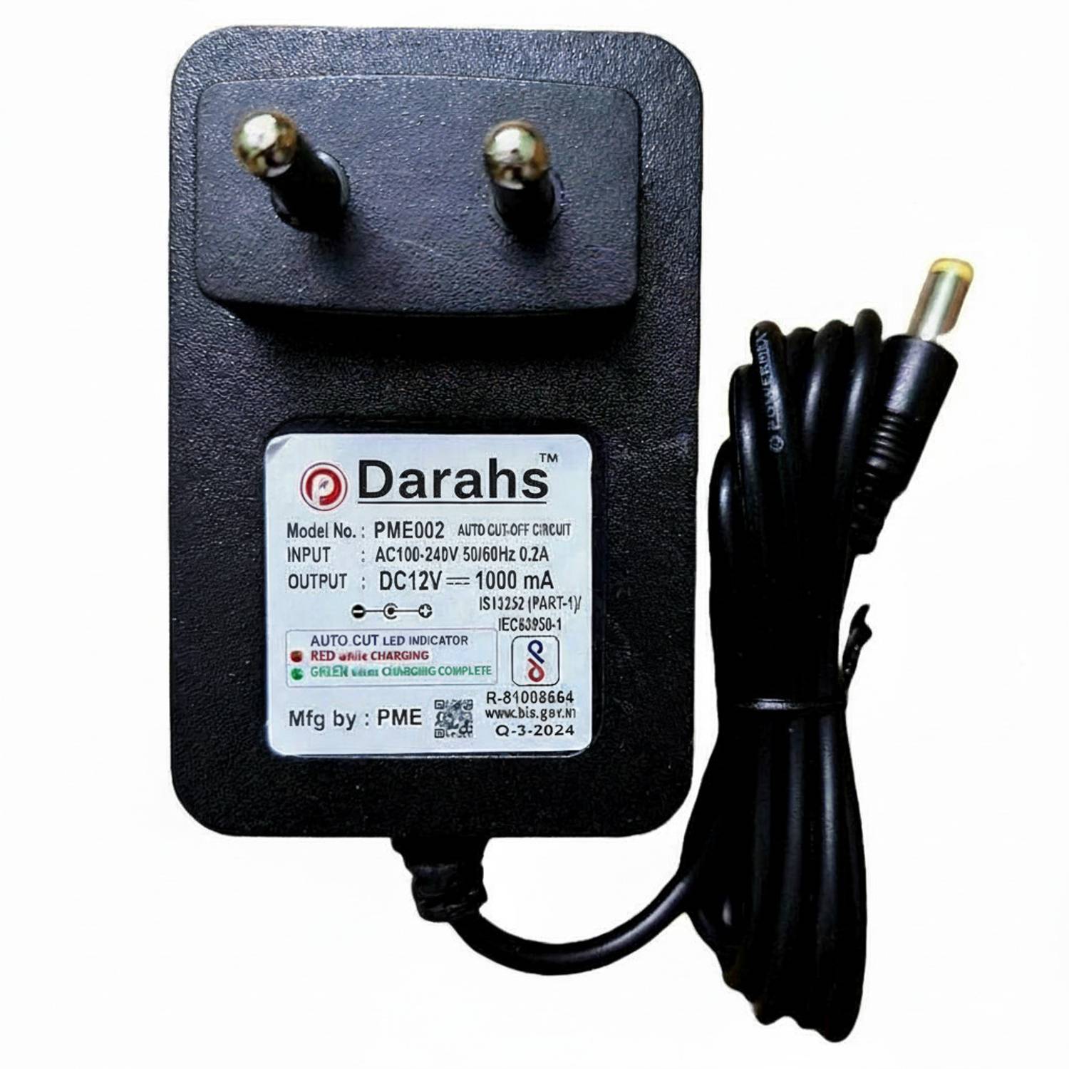 Darahs 12V Universal Charger for Kids Electric Ride On Car with Auto Cut-Off Worldwide Adaptor