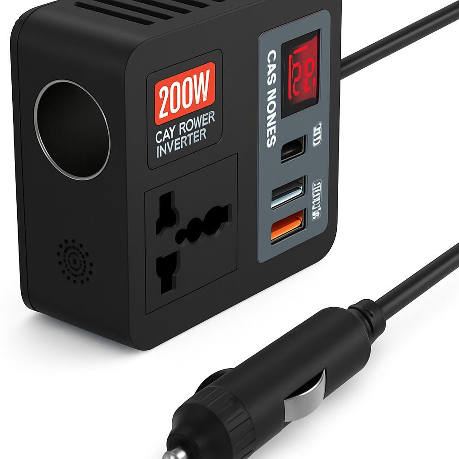 Image of Coracao 200W Car Power Inverter with AC Outlet & Dual USB Charger Worldwide Adaptor