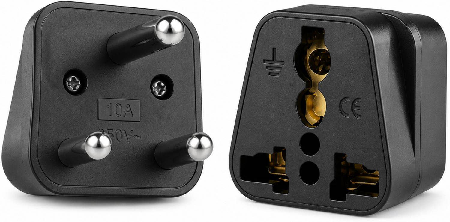 Adaptro Universal Conversion Plug Adapter For (USA, UK, AUS) to Indian Type D Socket 2 Worldwide Adaptor
