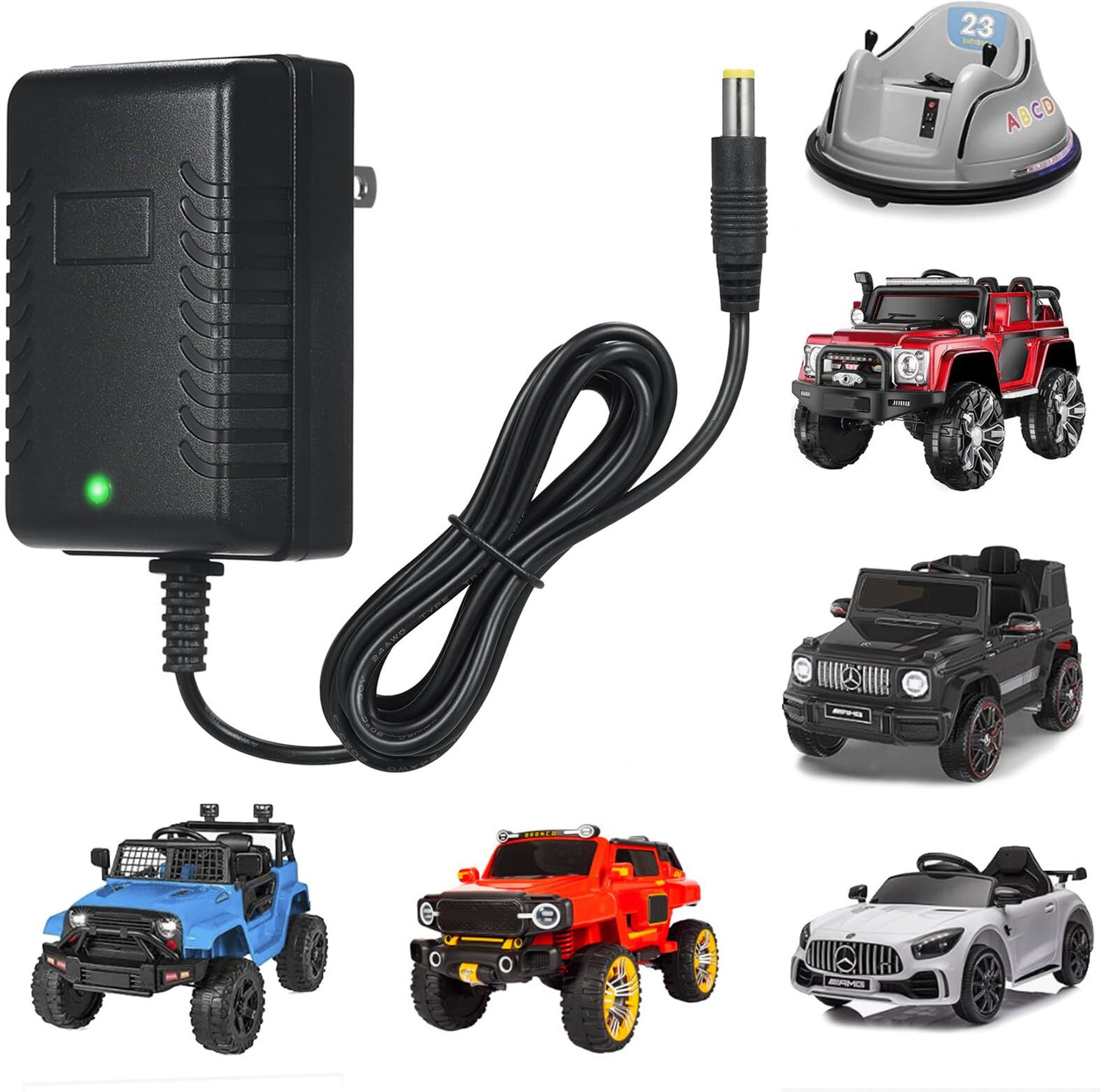 Image of BALRAMA (With Auto Cut) Kids Toy Car Charger Adaptor 12V For Kids Electric Car Bike Jeep 24 W Adapter (Power Cord Included)