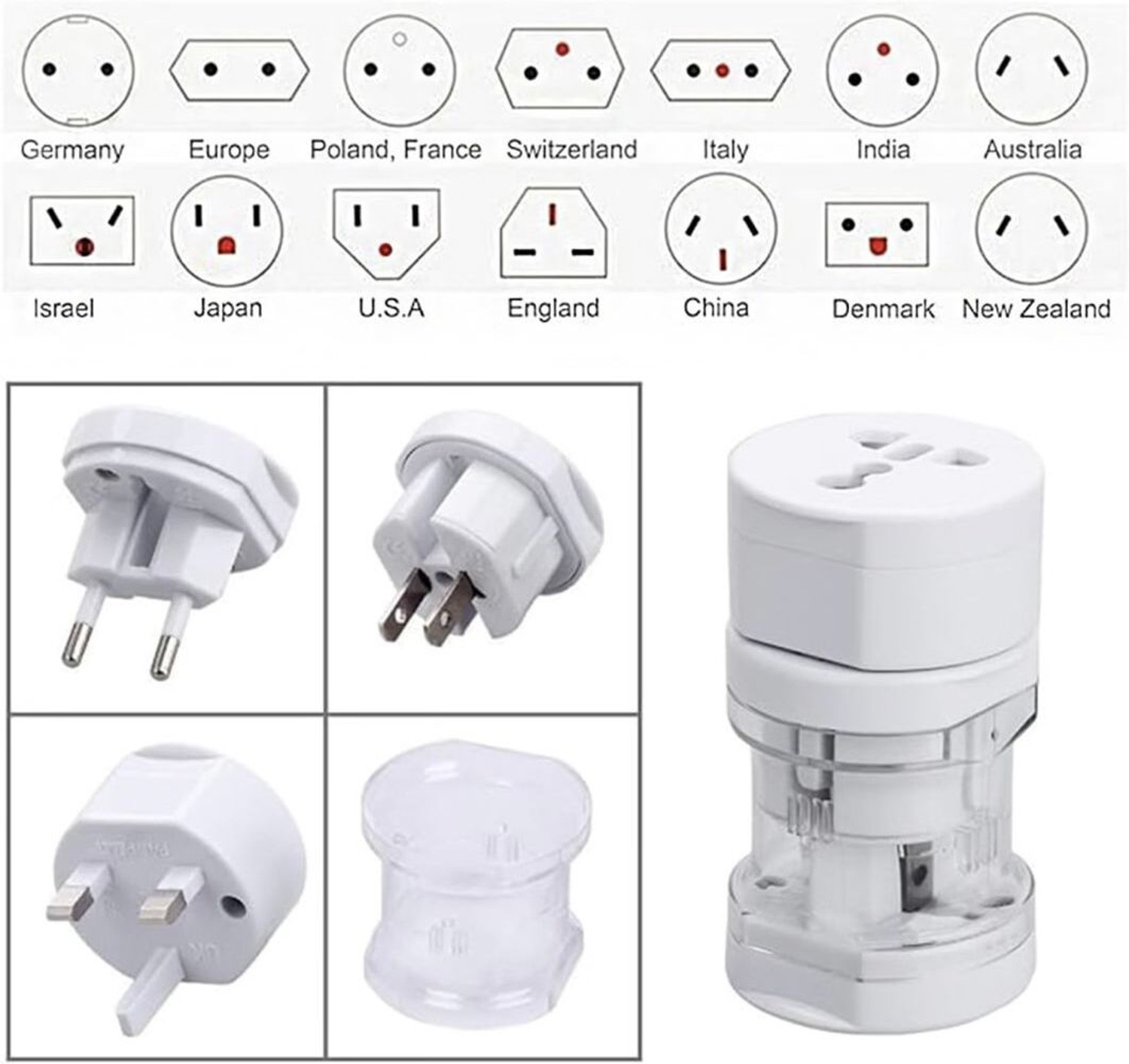 Image of Technical Ravi All-in-One International Travel Adapter (US /UK /EU /AU compatible) Worldwide Adaptor