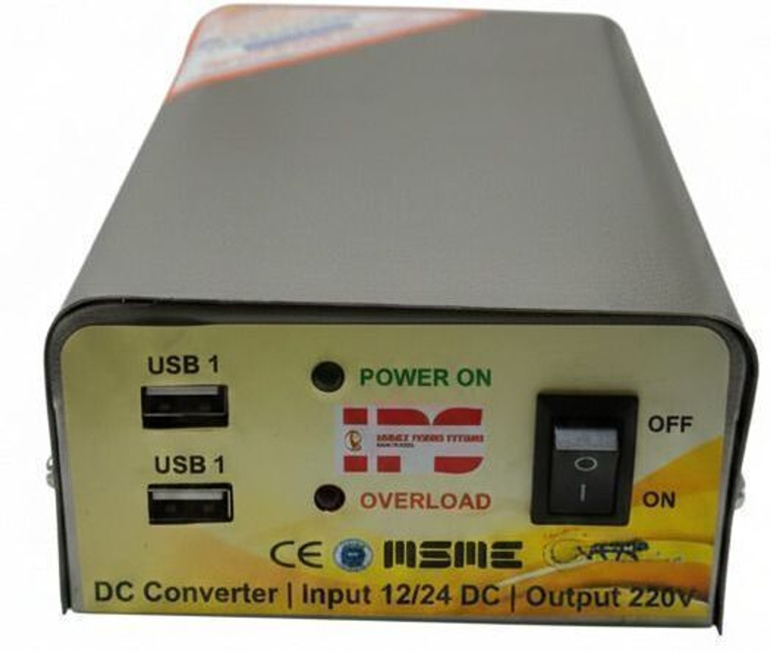 Image of IPS Power Converter, 200W, 12V /24V Input to 220V Output, Metal Body Protection Worldwide Adaptor