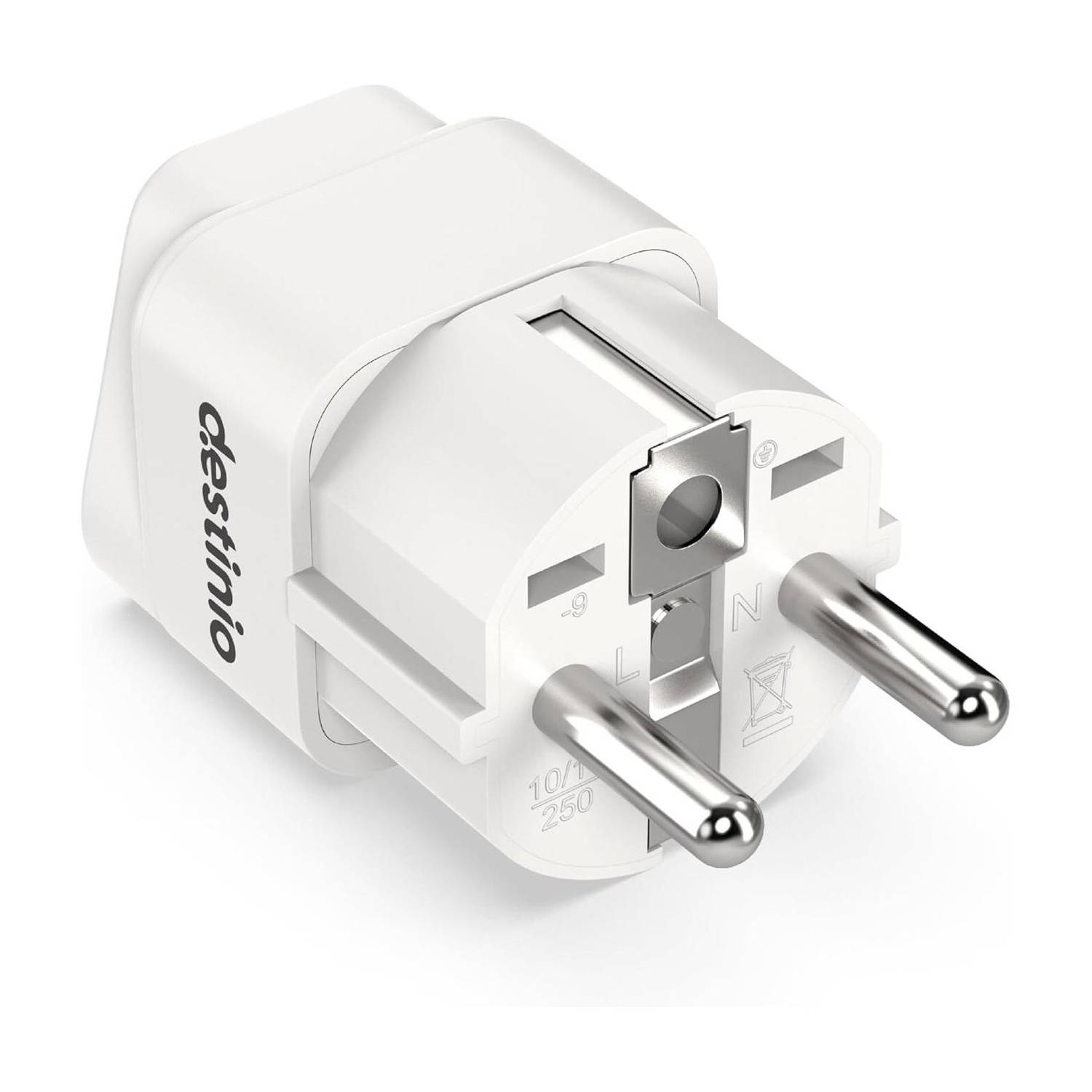 Destinio India to Europe Type E/F Plug 1-Socket Universal Travel Adapter Worldwide Adaptor